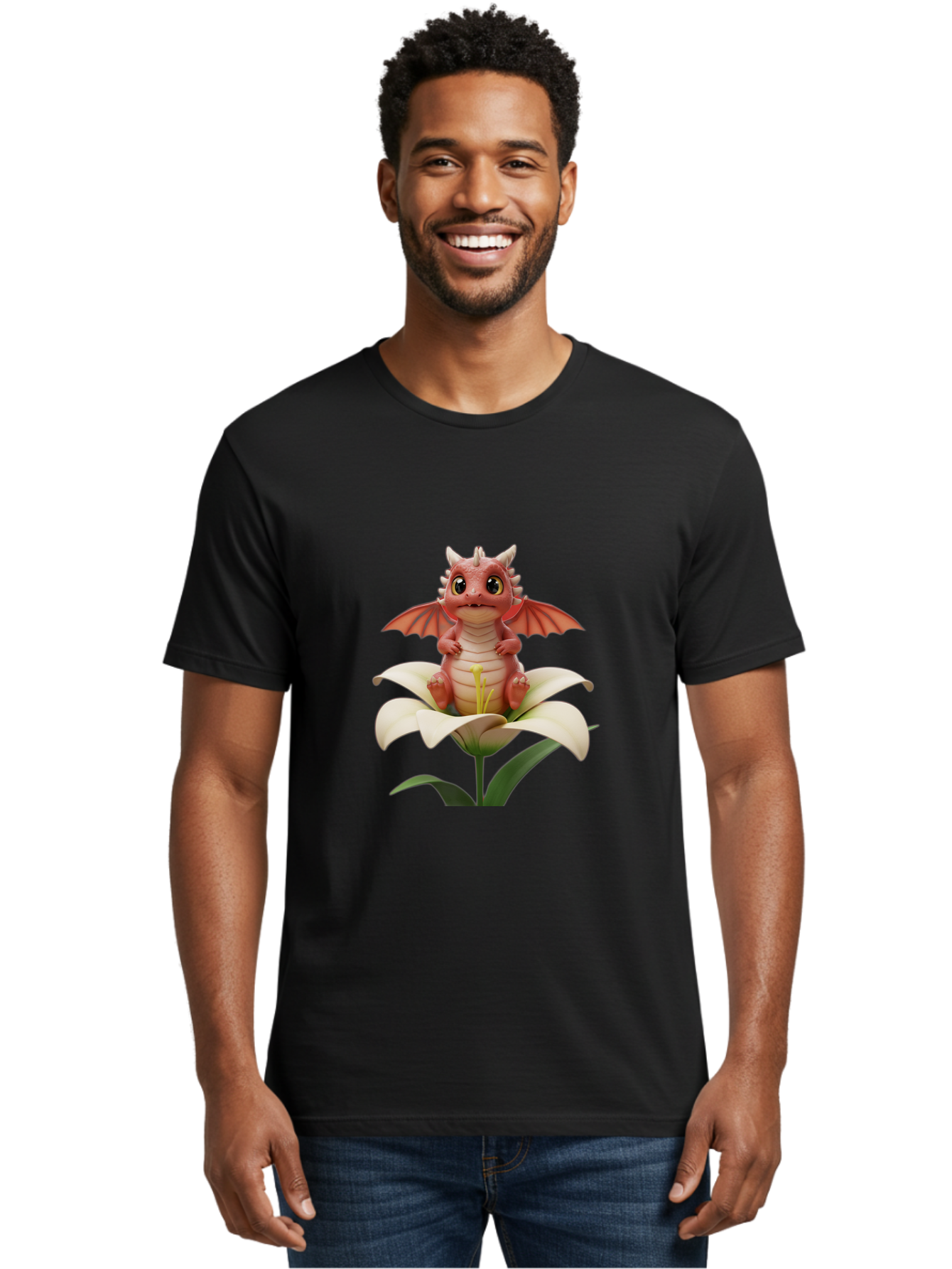 Dragon-On-Flower-1 Men'S Graphic Tee, 100% Cotton, Comfortable Casual Summer Wear, Machine Washable, Vintage Camera, Old Camera, Antique Camera, Black Camera, Classic Photography, Photography Equipment, Nostalgic Device, Film Camera, Baj453