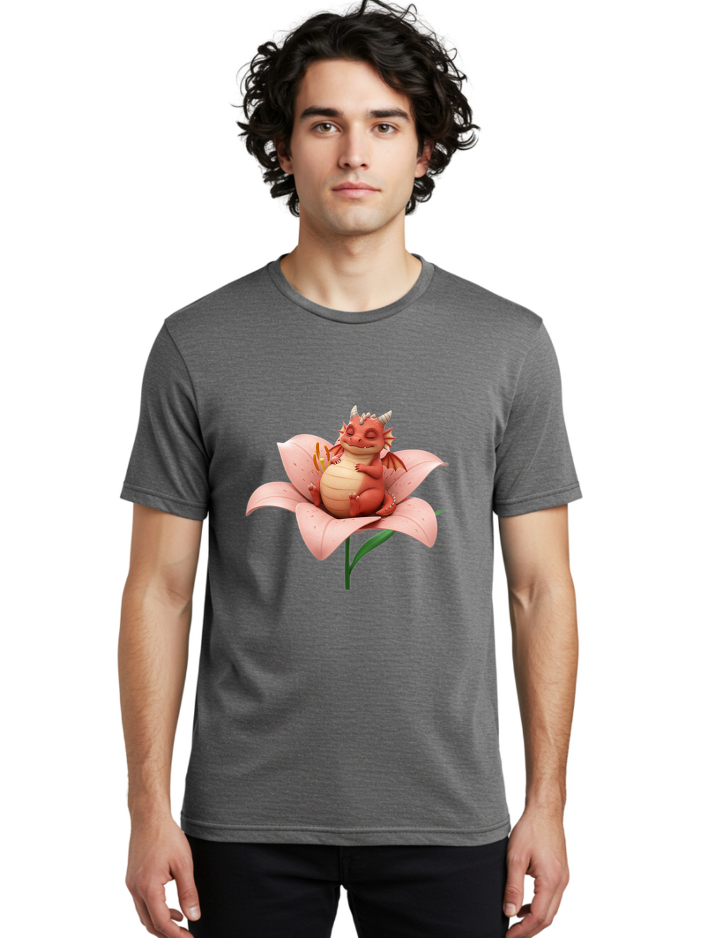 Dragon-On-Flower-2 Men'S Graphic Tee, 100% Cotton, Comfortable Casual Summer Wear, Machine Washable, Vintage Camera, Old Camera, Antique Camera, Black Camera, Classic Photography, Photography Equipment, Nostalgic Device, Film Camera, Baj454