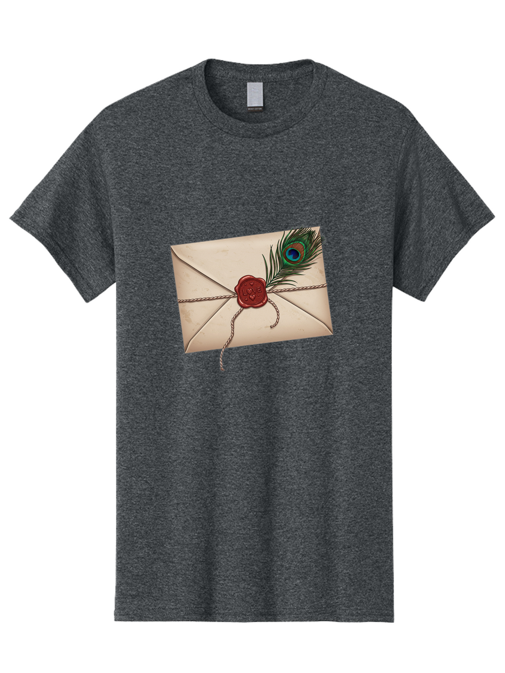 Envelope-With-Peacock-Feather-1 Men'S Graphic Tee, 100% Cotton, Comfortable Casual Summer Wear, Machine Washable, Vintage Camera, Old Camera, Antique Camera, Black Camera, Classic Photography, Photography Equipment, Nostalgic Device, Baj463