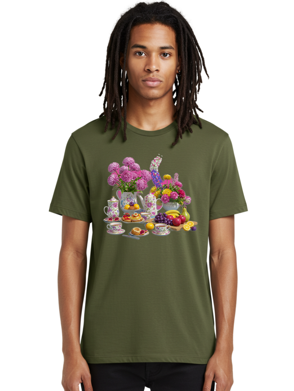 Floral-Tea-Party Men'S Graphic Tee, 100% Cotton, Comfortable Casual Summer Wear, Machine Washable, Vintage Camera, Old Camera, Antique Camera, Black Camera, Classic Photography, Photography Equipment, Nostalgic Device, Film Camera, Camera Art Baj466