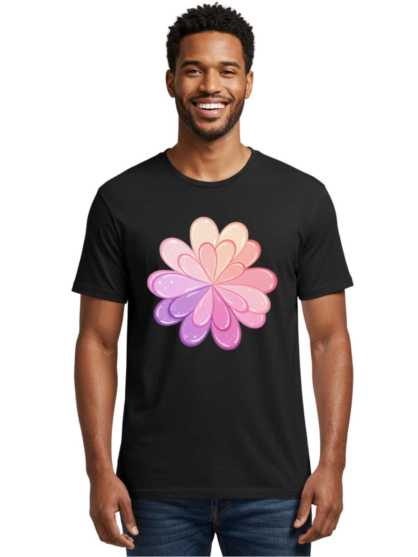 Flower-1 Men'S Graphic Tee, 100% Cotton, Comfortable Casual Summer Wear, Machine Washable, Vintage Camera, Old Camera, Antique Camera, Black Camera, Classic Photography, Photography Equipment, Nostalgic Device, Film Camera, Camera Art Baj467