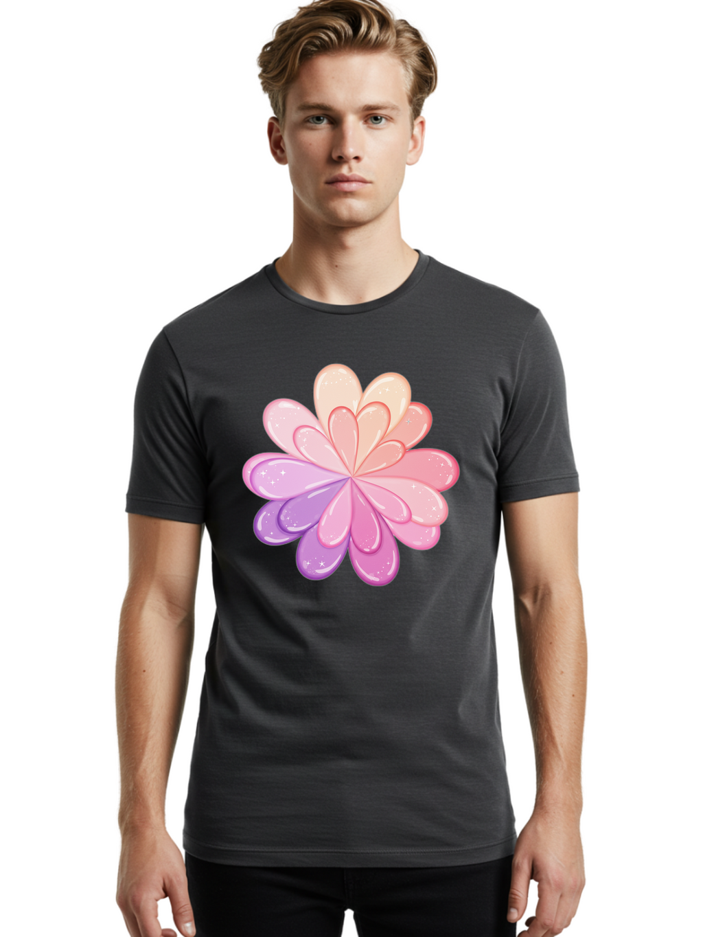Flower-1 Men'S Graphic Tee, 100% Cotton, Comfortable Casual Summer Wear, Machine Washable, Vintage Camera, Old Camera, Antique Camera, Black Camera, Classic Photography, Photography Equipment, Nostalgic Device, Film Camera, Camera Art Baj467