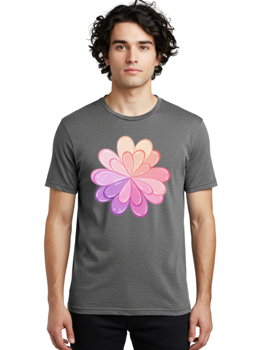 Flower-1 Men'S Graphic Tee, 100% Cotton, Comfortable Casual Summer Wear, Machine Washable, Vintage Camera, Old Camera, Antique Camera, Black Camera, Classic Photography, Photography Equipment, Nostalgic Device, Film Camera, Camera Art Baj467