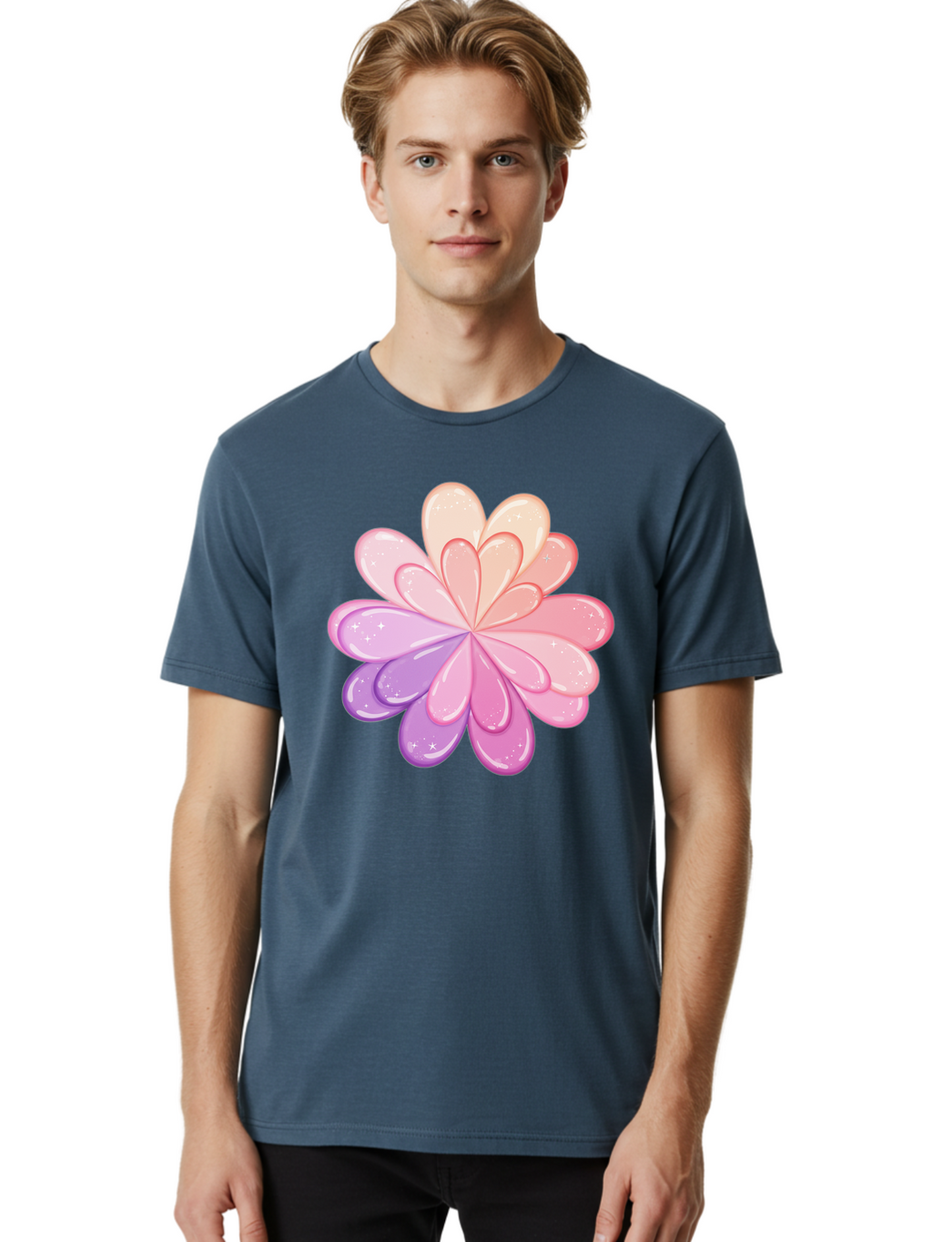 Flower-1 Men'S Graphic Tee, 100% Cotton, Comfortable Casual Summer Wear, Machine Washable, Vintage Camera, Old Camera, Antique Camera, Black Camera, Classic Photography, Photography Equipment, Nostalgic Device, Film Camera, Camera Art Baj467