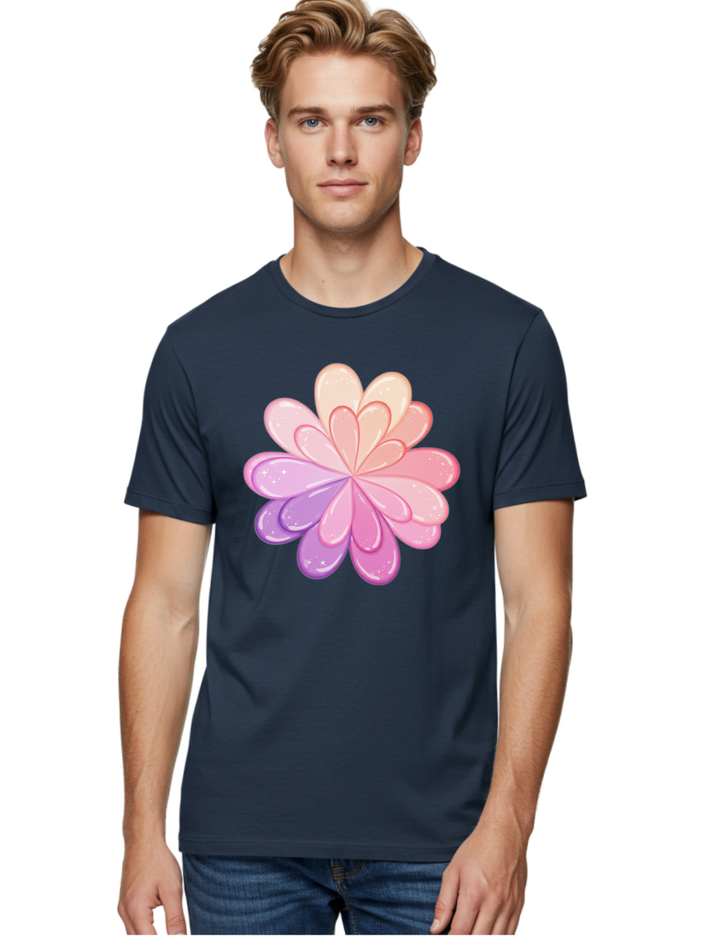 Flower-1 Men'S Graphic Tee, 100% Cotton, Comfortable Casual Summer Wear, Machine Washable, Vintage Camera, Old Camera, Antique Camera, Black Camera, Classic Photography, Photography Equipment, Nostalgic Device, Film Camera, Camera Art Baj467