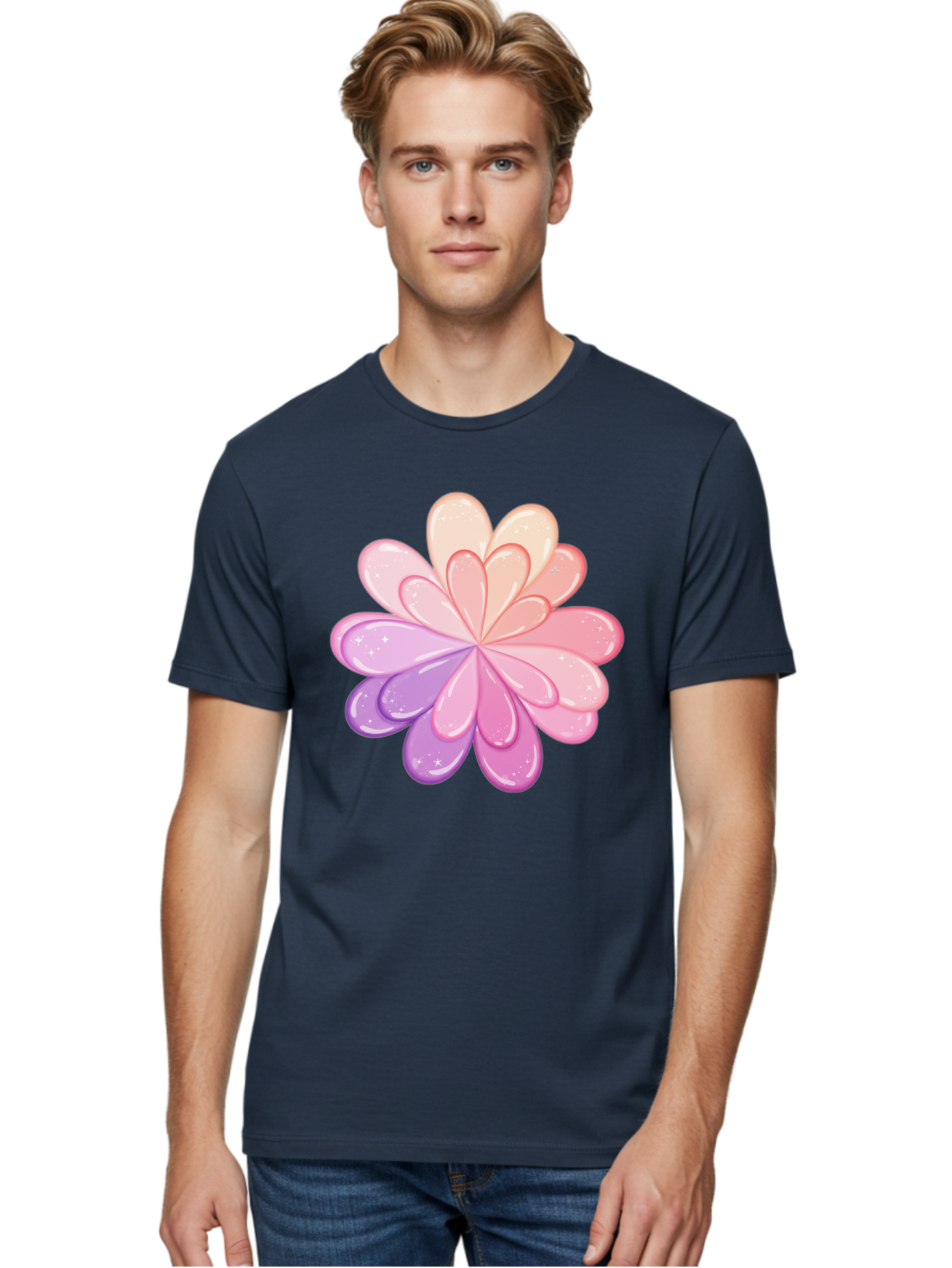Flower-1 Men'S Graphic Tee, 100% Cotton, Comfortable Casual Summer Wear, Machine Washable, Vintage Camera, Old Camera, Antique Camera, Black Camera, Classic Photography, Photography Equipment, Nostalgic Device, Film Camera, Camera Art Baj467