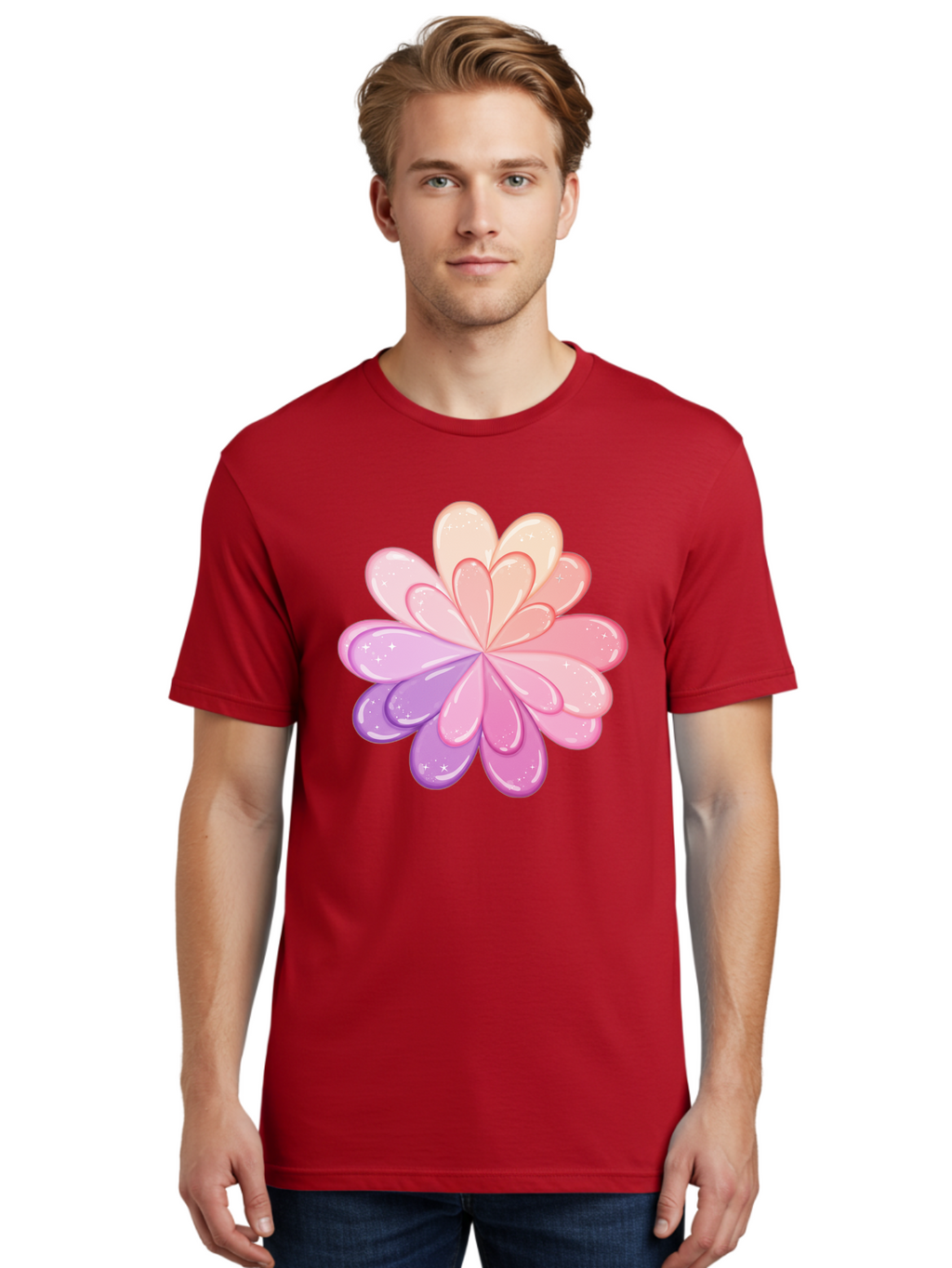 Flower-1 Men'S Graphic Tee, 100% Cotton, Comfortable Casual Summer Wear, Machine Washable, Vintage Camera, Old Camera, Antique Camera, Black Camera, Classic Photography, Photography Equipment, Nostalgic Device, Film Camera, Camera Art Baj467
