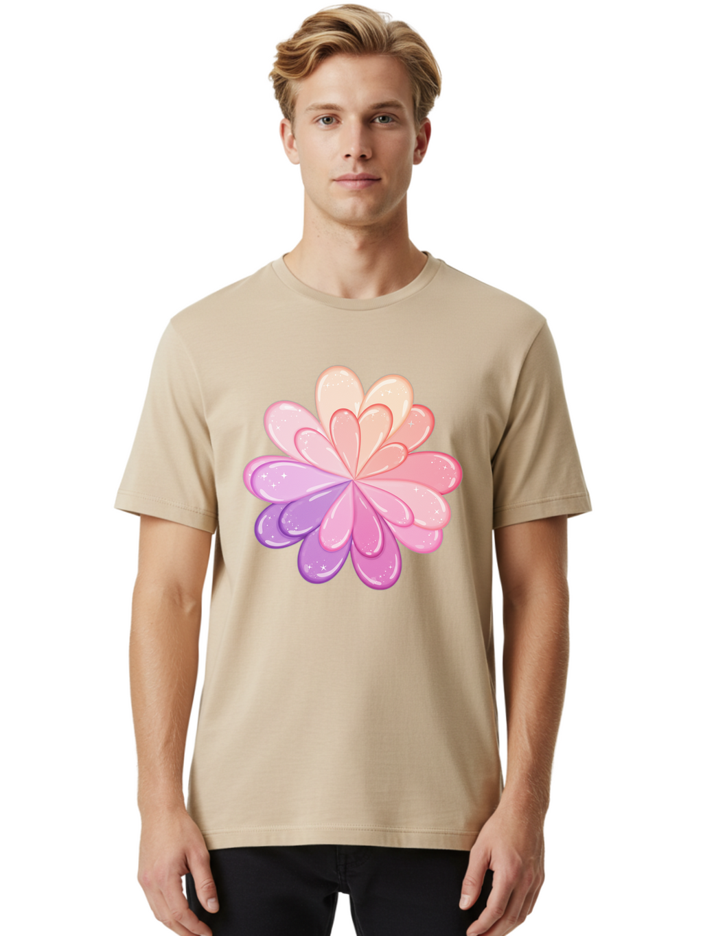 Flower-1 Men'S Graphic Tee, 100% Cotton, Comfortable Casual Summer Wear, Machine Washable, Vintage Camera, Old Camera, Antique Camera, Black Camera, Classic Photography, Photography Equipment, Nostalgic Device, Film Camera, Camera Art Baj467