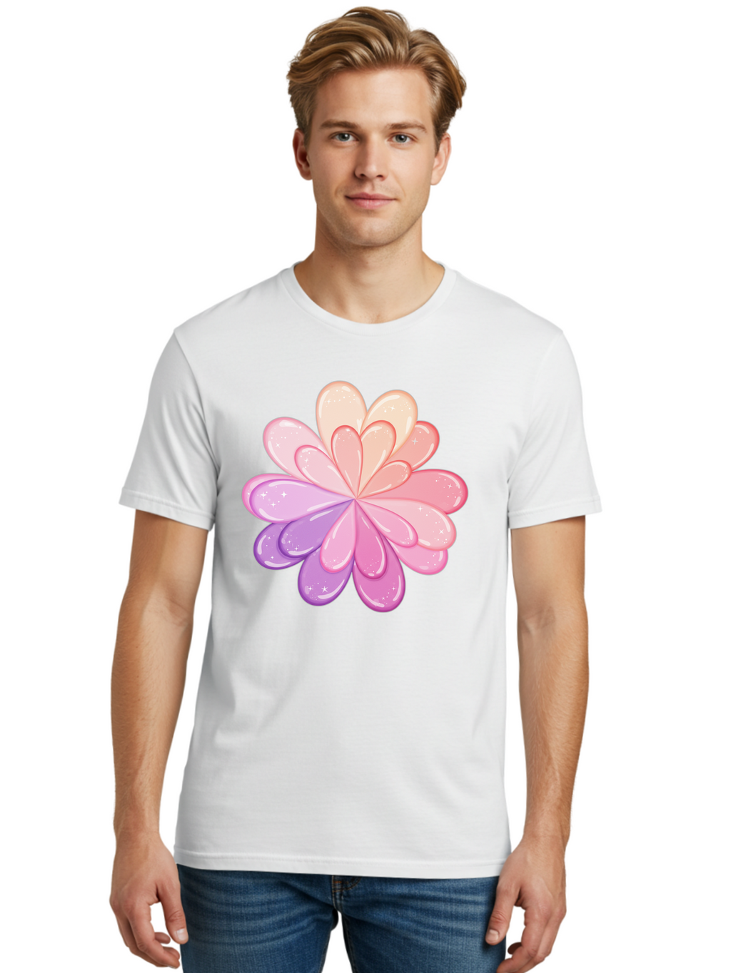 Flower-1 Men'S Graphic Tee, 100% Cotton, Comfortable Casual Summer Wear, Machine Washable, Vintage Camera, Old Camera, Antique Camera, Black Camera, Classic Photography, Photography Equipment, Nostalgic Device, Film Camera, Camera Art Baj467