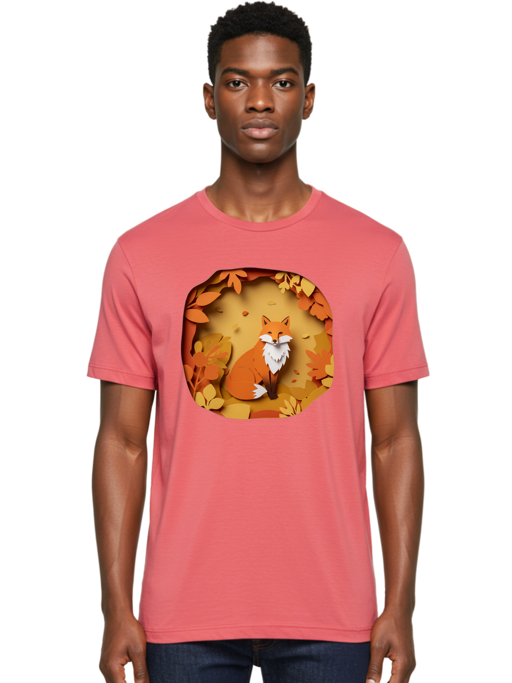 Fox-In-Leaves-1 Men'S Graphic Tee, 100% Cotton, Comfortable Casual Summer Wear, Machine Washable, Vintage Camera, Old Camera, Antique Camera, Black Camera, Classic Photography, Photography Equipment, Nostalgic Device, Film Camera, Camera Art Baj469