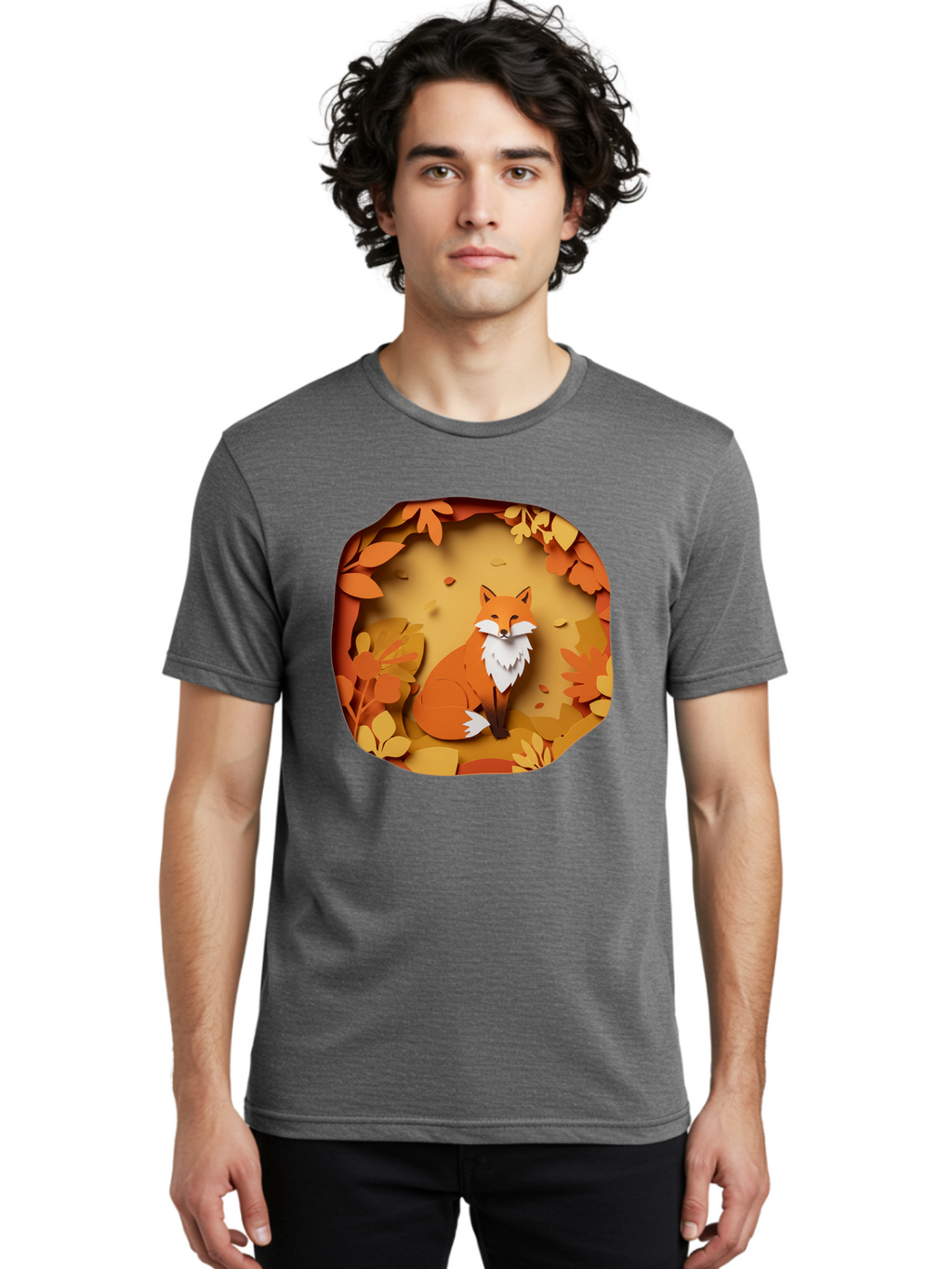 Fox-In-Leaves-1 Men'S Graphic Tee, 100% Cotton, Comfortable Casual Summer Wear, Machine Washable, Vintage Camera, Old Camera, Antique Camera, Black Camera, Classic Photography, Photography Equipment, Nostalgic Device, Film Camera, Camera Art Baj469