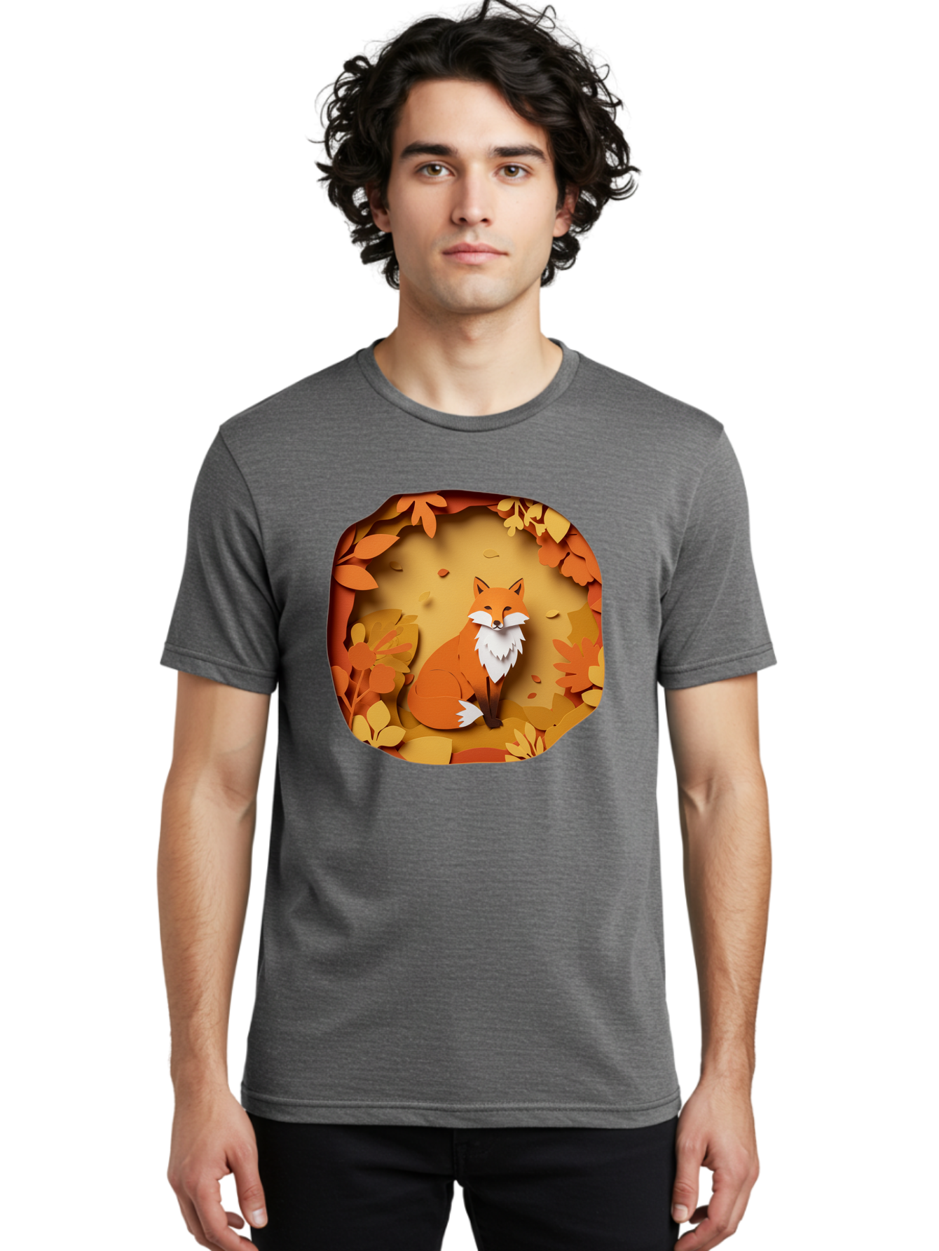 Fox-In-Leaves-1 Men'S Graphic Tee, 100% Cotton, Comfortable Casual Summer Wear, Machine Washable, Vintage Camera, Old Camera, Antique Camera, Black Camera, Classic Photography, Photography Equipment, Nostalgic Device, Film Camera, Camera Art Baj469