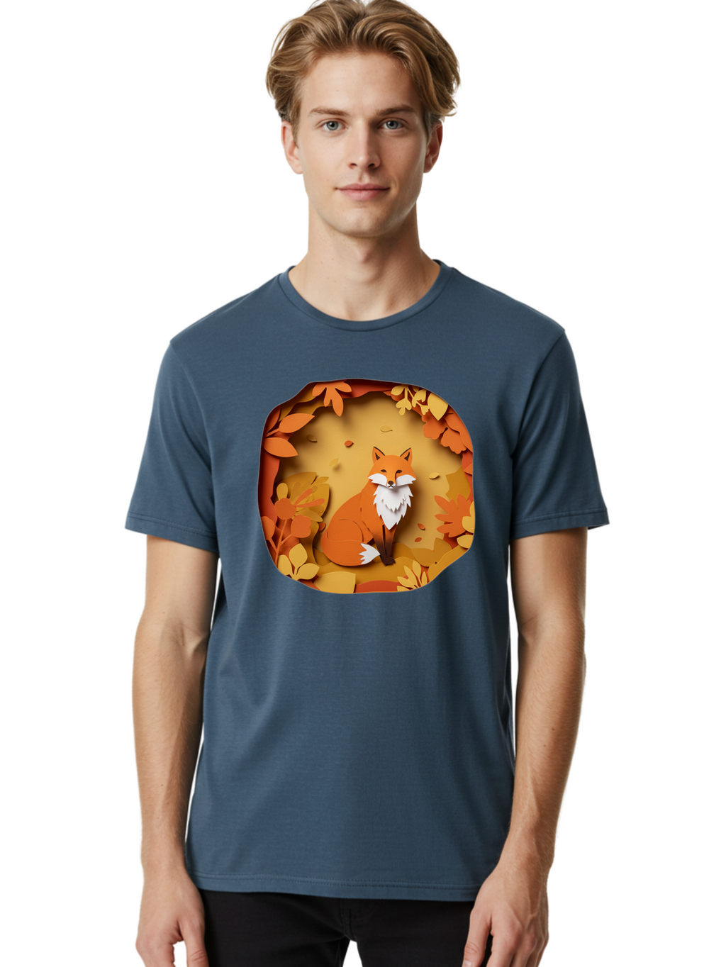 Fox-In-Leaves-1 Men'S Graphic Tee, 100% Cotton, Comfortable Casual Summer Wear, Machine Washable, Vintage Camera, Old Camera, Antique Camera, Black Camera, Classic Photography, Photography Equipment, Nostalgic Device, Film Camera, Camera Art Baj469