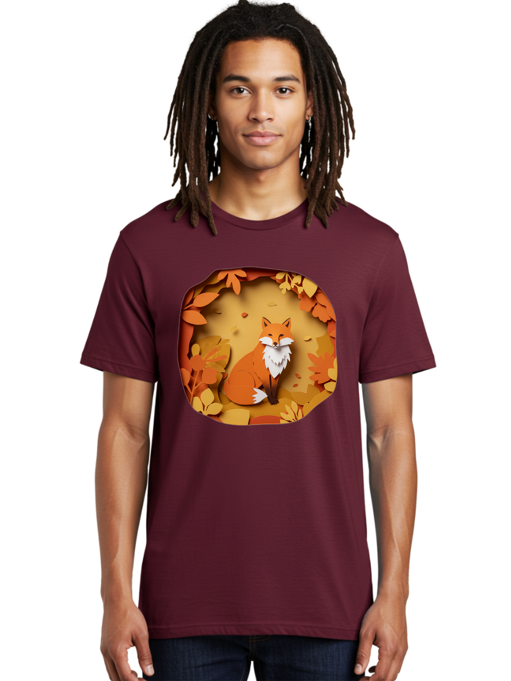 Fox-In-Leaves-1 Men'S Graphic Tee, 100% Cotton, Comfortable Casual Summer Wear, Machine Washable, Vintage Camera, Old Camera, Antique Camera, Black Camera, Classic Photography, Photography Equipment, Nostalgic Device, Film Camera, Camera Art Baj469