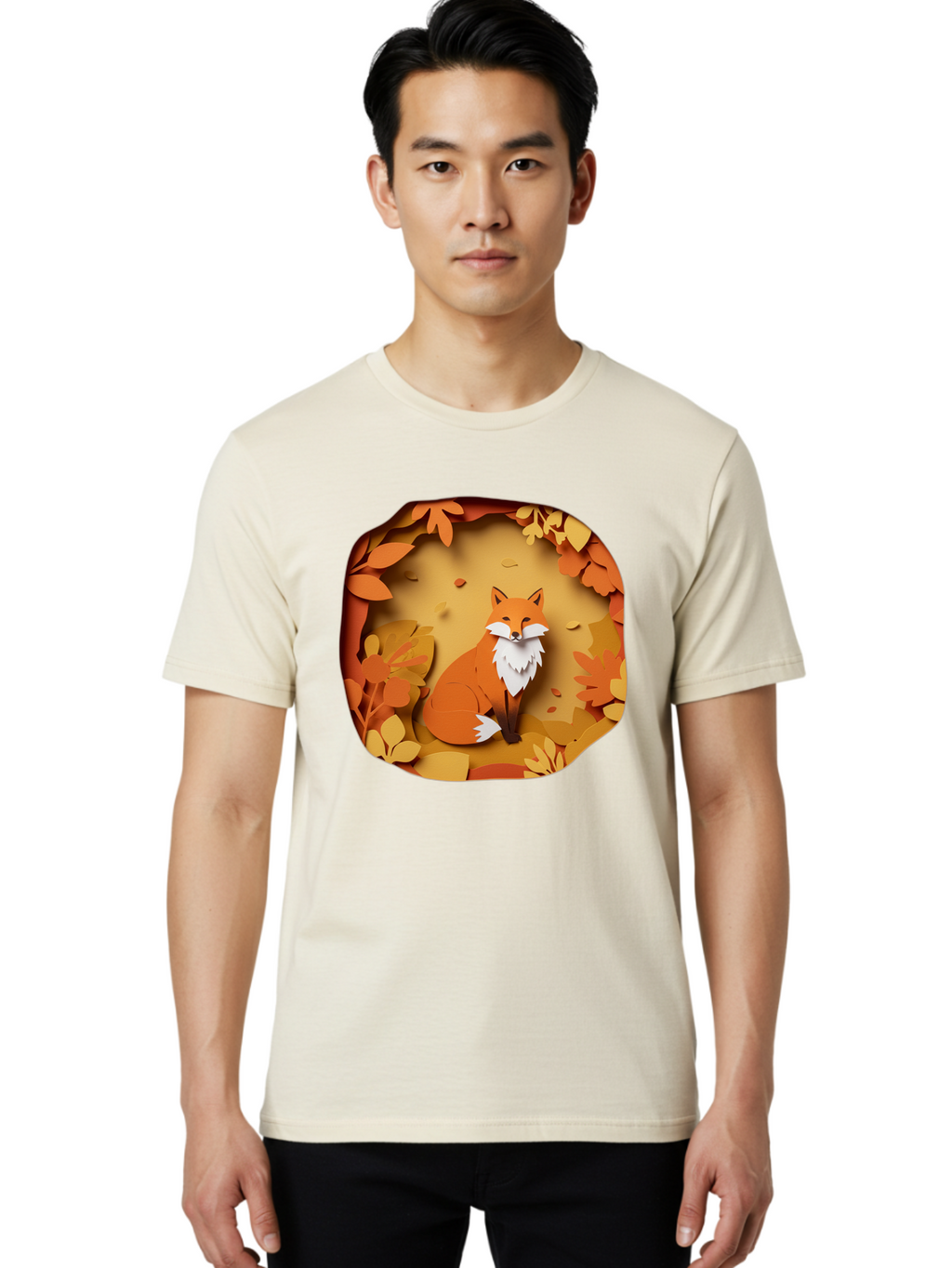 Fox-In-Leaves-1 Men'S Graphic Tee, 100% Cotton, Comfortable Casual Summer Wear, Machine Washable, Vintage Camera, Old Camera, Antique Camera, Black Camera, Classic Photography, Photography Equipment, Nostalgic Device, Film Camera, Camera Art Baj469