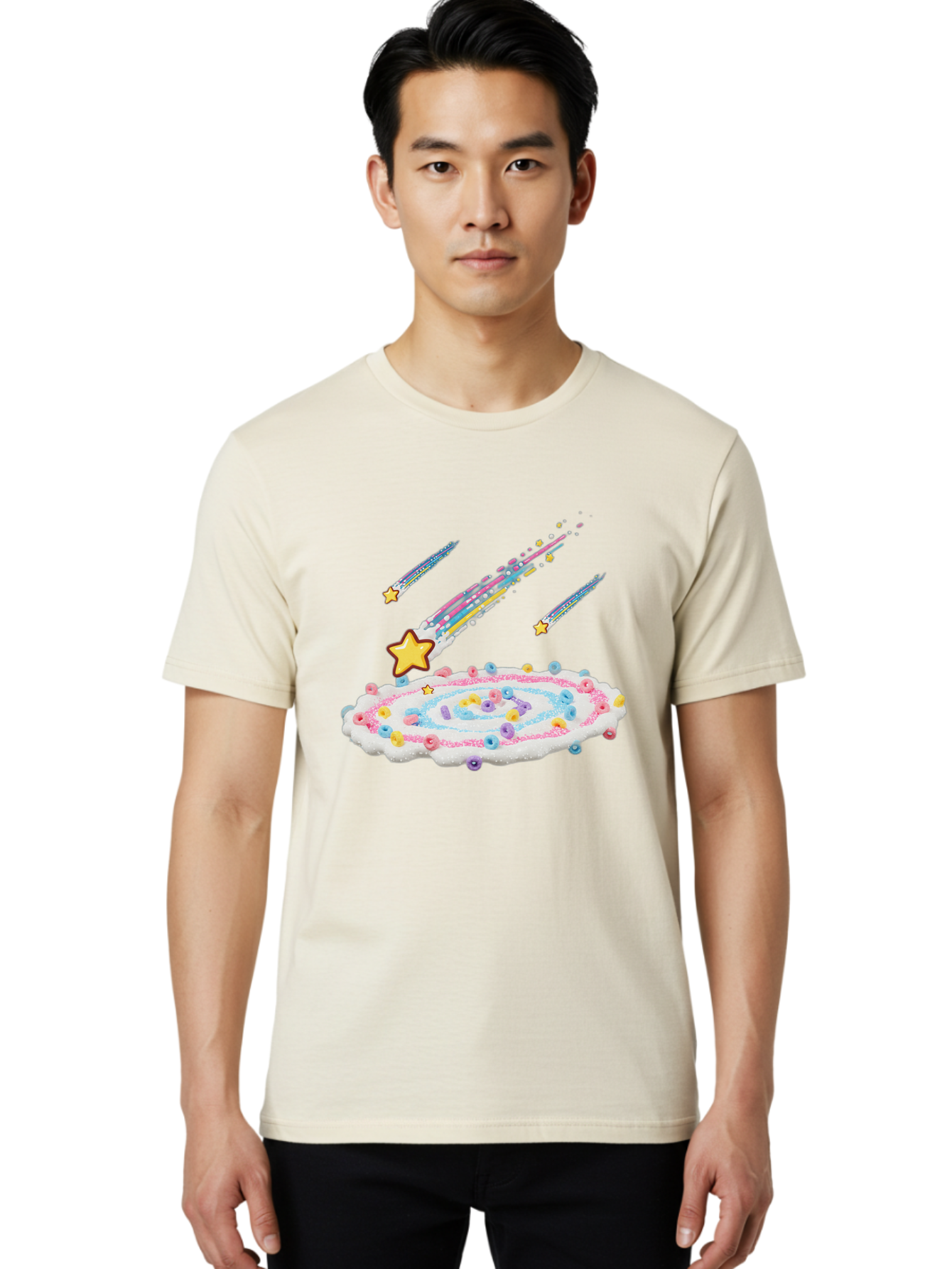 Froot-Loops-Galaxy-Cake Men'S Graphic Tee, 100% Cotton, Comfortable Casual Summer Wear, Machine Washable, Vintage Camera, Old Camera, Antique Camera, Black Camera, Classic Photography, Photography Equipment, Nostalgic Device, Film Camera, Baj473