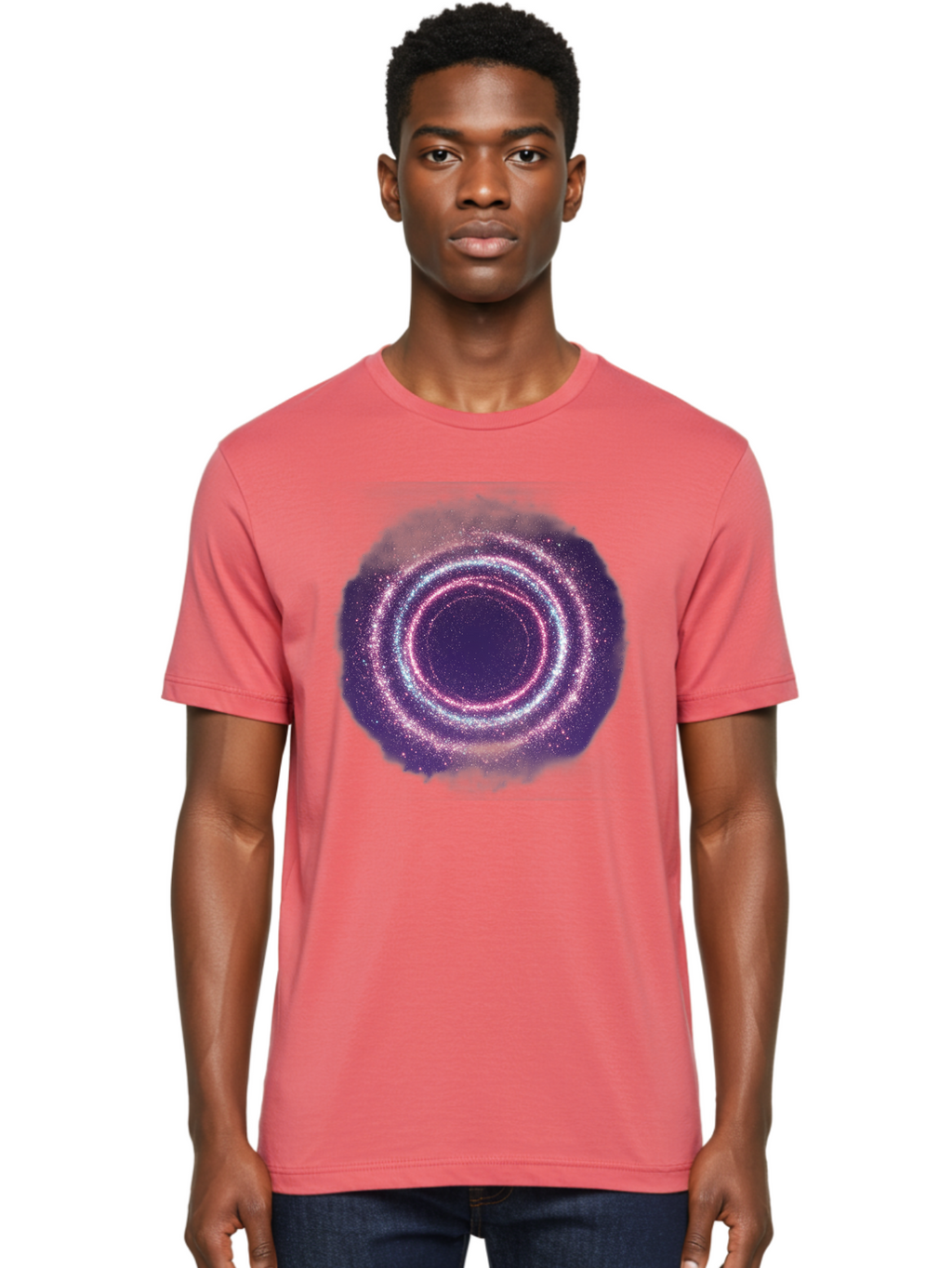 Galaxy-Circle Men'S Graphic Tee, 100% Cotton, Comfortable Casual Summer Wear, Machine Washable, Vintage Camera, Old Camera, Antique Camera, Black Camera, Classic Photography, Photography Equipment, Nostalgic Device, Film Camera, Camera Art Baj475