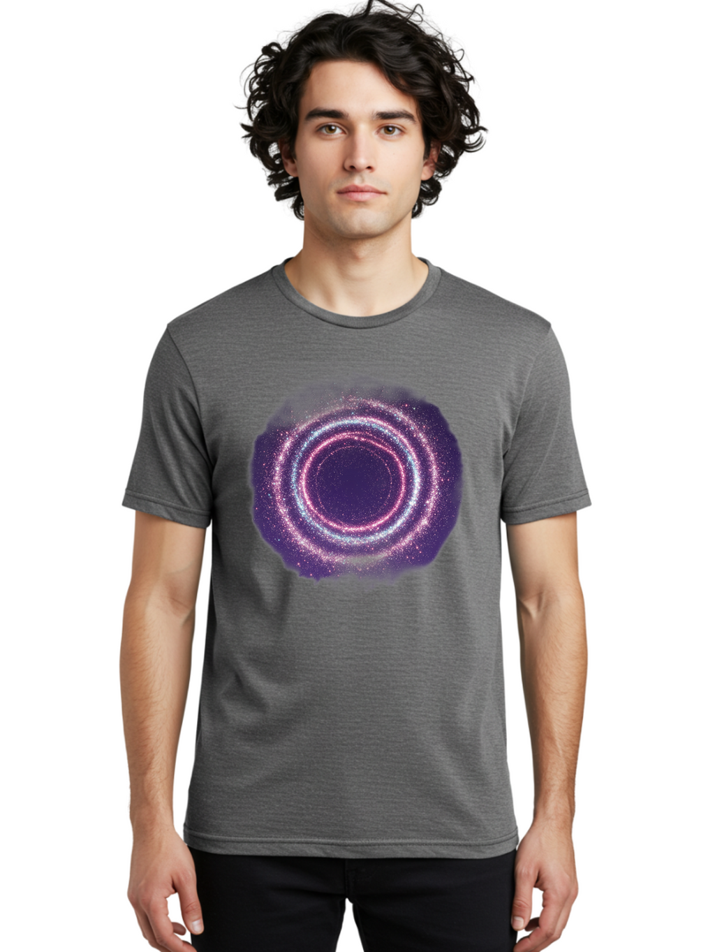 Galaxy-Circle Men'S Graphic Tee, 100% Cotton, Comfortable Casual Summer Wear, Machine Washable, Vintage Camera, Old Camera, Antique Camera, Black Camera, Classic Photography, Photography Equipment, Nostalgic Device, Film Camera, Camera Art Baj475