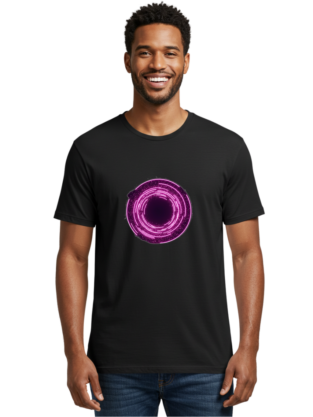 Glowing-Circle Men'S Graphic Tee, 100% Cotton, Comfortable Casual Summer Wear, Machine Washable, Vintage Camera, Old Camera, Antique Camera, Black Camera, Classic Photography, Photography Equipment, Nostalgic Device, Film Camera, Camera Art Baj479