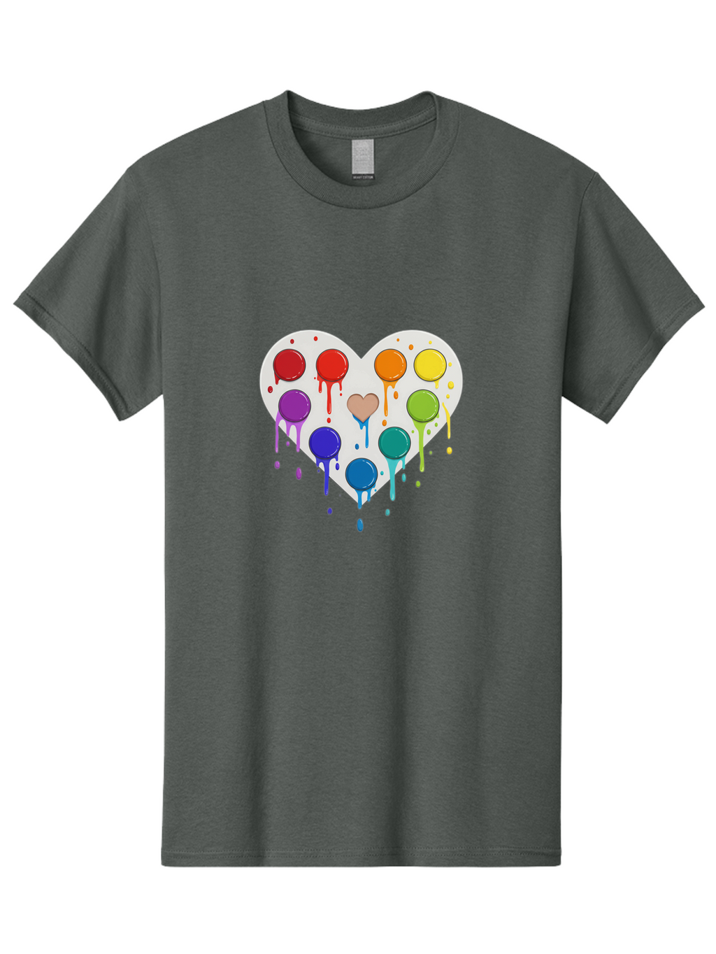 Heart-Paint-Palette Men'S Graphic Tee, 100% Cotton, Comfortable Casual Summer Wear, Machine Washable, Vintage Camera, Old Camera, Antique Camera, Black Camera, Classic Photography, Photography Equipment, Nostalgic Device, Film Camera, Baj490
