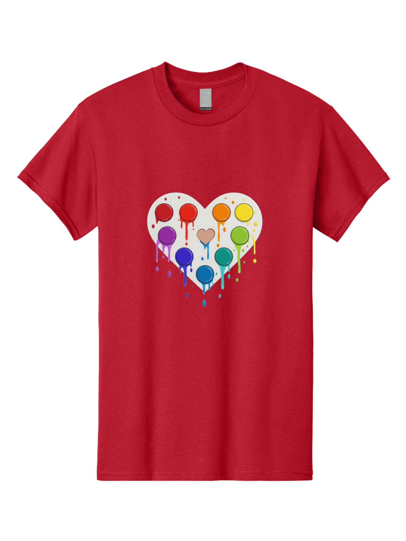Heart-Paint-Palette Men'S Graphic Tee, 100% Cotton, Comfortable Casual Summer Wear, Machine Washable, Vintage Camera, Old Camera, Antique Camera, Black Camera, Classic Photography, Photography Equipment, Nostalgic Device, Film Camera, Baj490