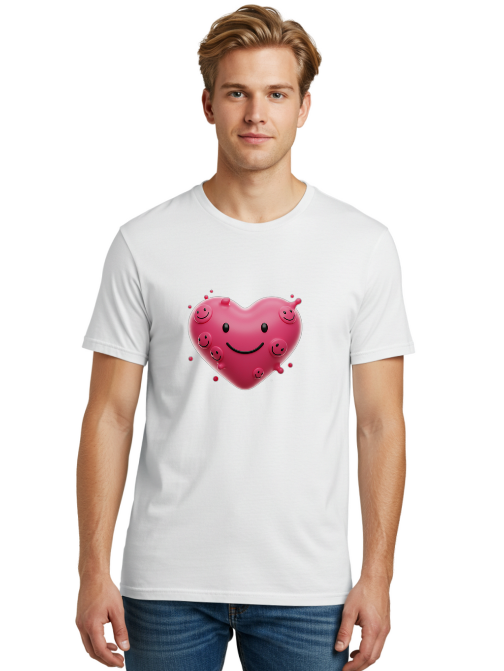 Heart-Smiley-Face Men'S Graphic Tee, 100% Cotton, Comfortable Casual Summer Wear, Machine Washable, Vintage Camera, Old Camera, Antique Camera, Black Camera, Classic Photography, Photography Equipment, Nostalgic Device, Film Camera, Camera Art Baj492