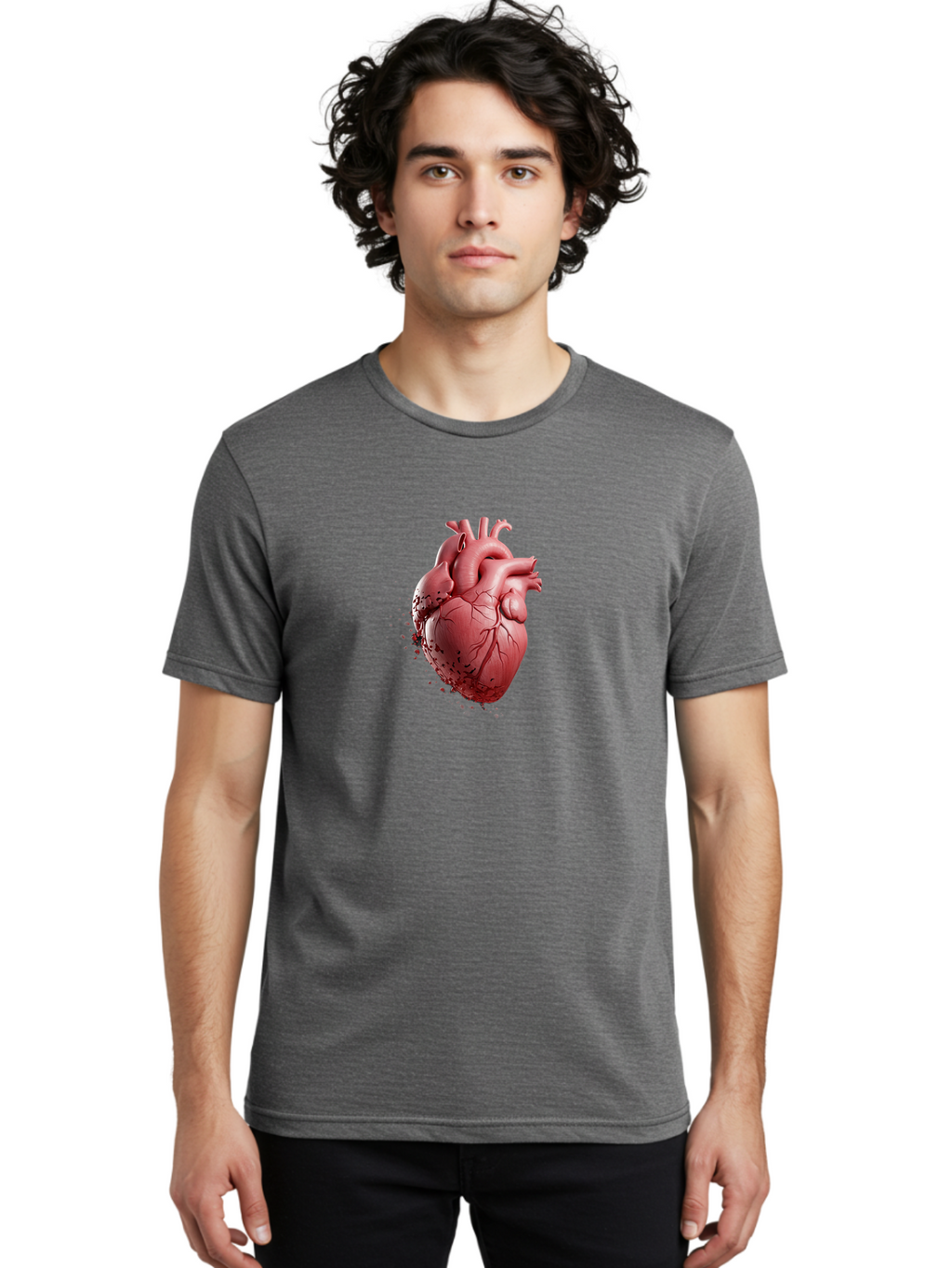 Human-Heart-1 Men'S Graphic Tee, 100% Cotton, Comfortable Casual Summer Wear, Machine Washable, Vintage Camera, Old Camera, Antique Camera, Black Camera, Classic Photography, Photography Equipment, Nostalgic Device, Film Camera, Camera Art Baj497