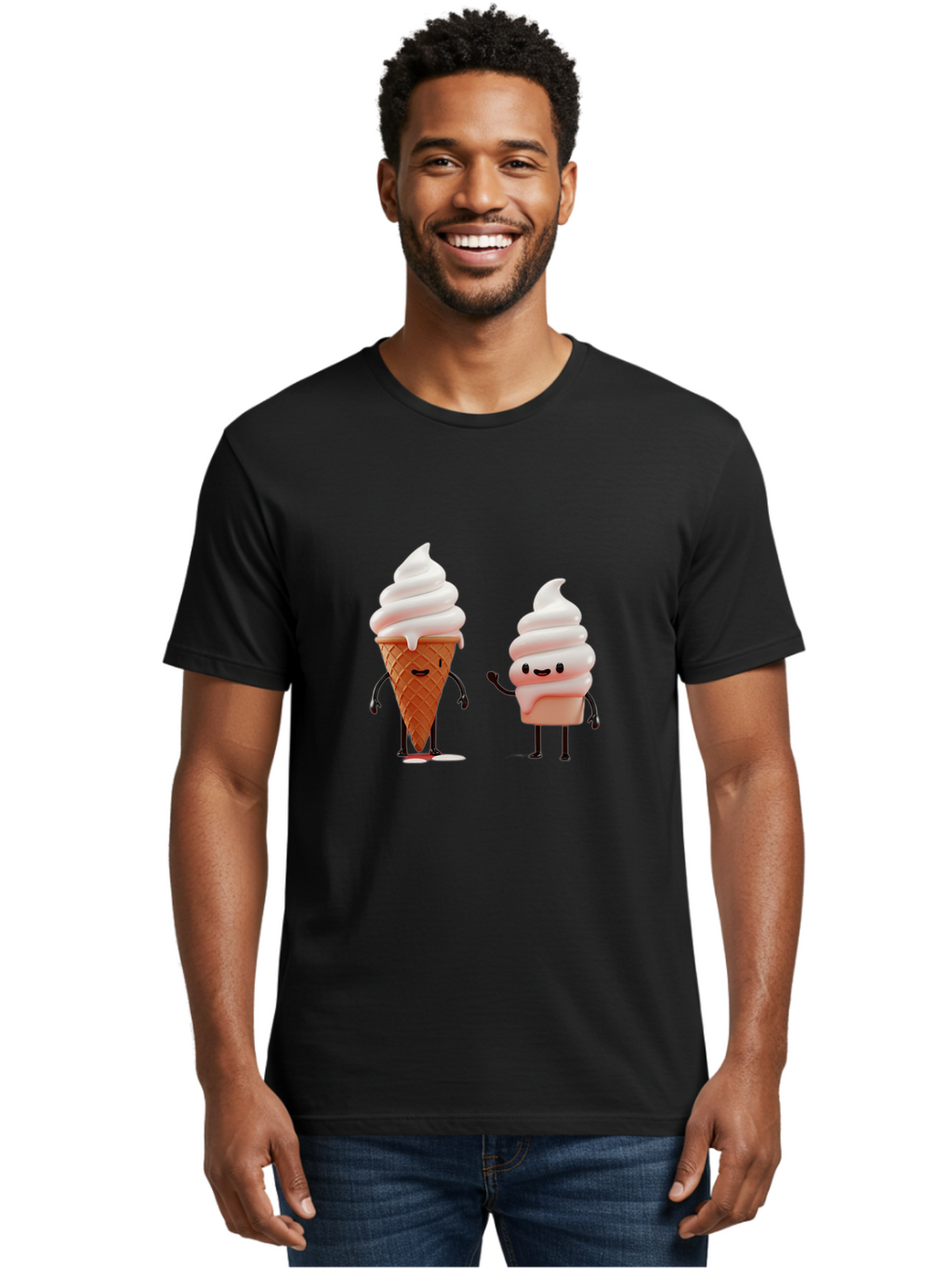 Ice-Cream-Characters Men'S Graphic Tee, 100% Cotton, Comfortable Casual Summer Wear, Machine Washable, Vintage Camera, Old Camera, Antique Camera, Black Camera, Classic Photography, Photography Equipment, Nostalgic Device, Film Camera, Baj499