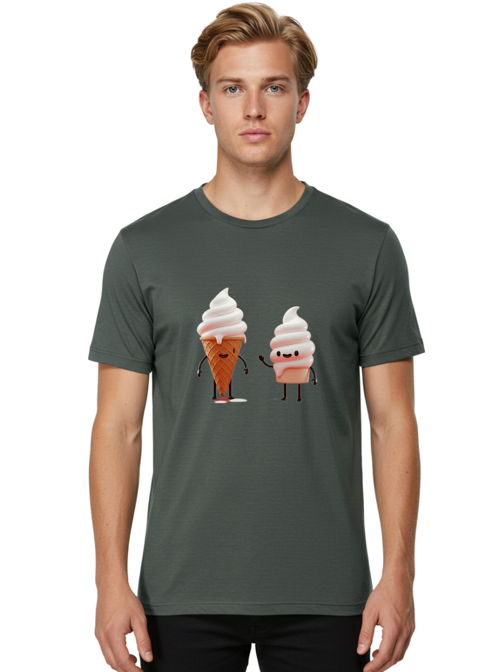 Ice-Cream-Characters Men'S Graphic Tee, 100% Cotton, Comfortable Casual Summer Wear, Machine Washable, Vintage Camera, Old Camera, Antique Camera, Black Camera, Classic Photography, Photography Equipment, Nostalgic Device, Film Camera, Baj499