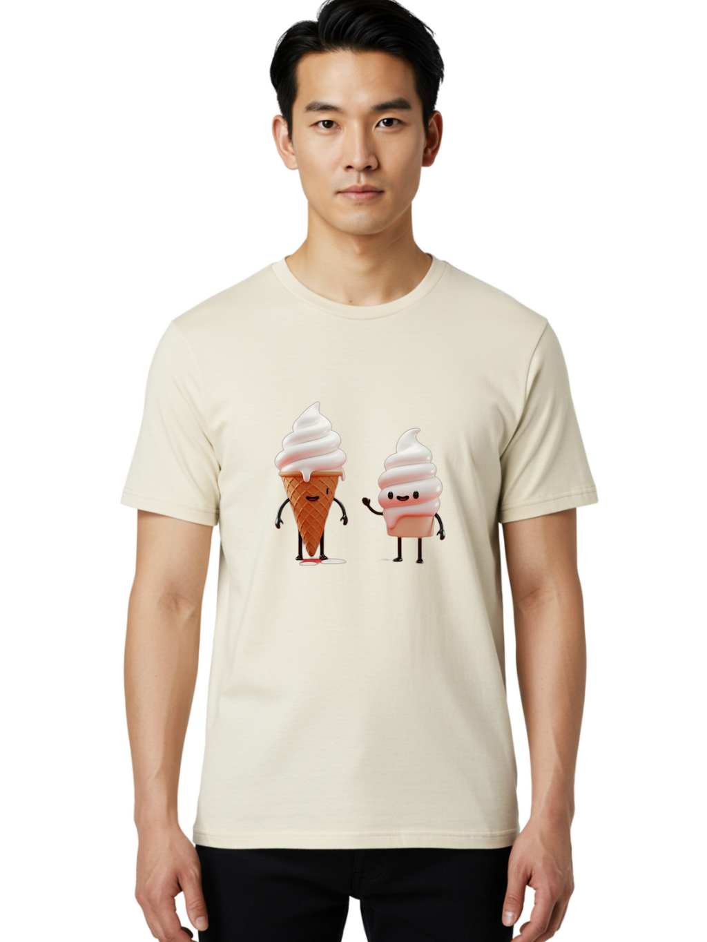 Ice-Cream-Characters Men'S Graphic Tee, 100% Cotton, Comfortable Casual Summer Wear, Machine Washable, Vintage Camera, Old Camera, Antique Camera, Black Camera, Classic Photography, Photography Equipment, Nostalgic Device, Film Camera, Baj499