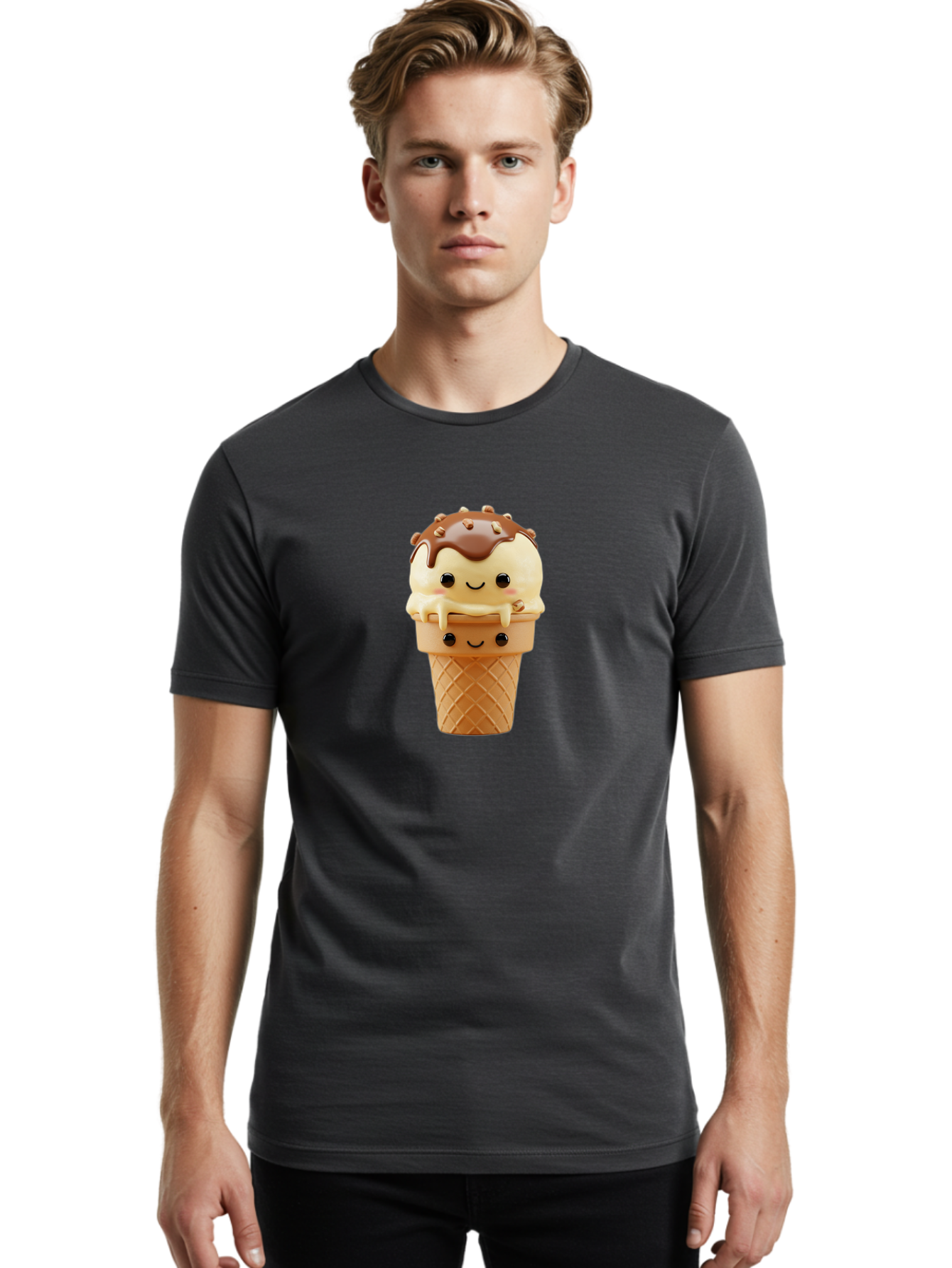 Ice-Cream-Cone-2 Men'S Graphic Tee, 100% Cotton, Comfortable Casual Summer Wear, Machine Washable, Vintage Camera, Old Camera, Antique Camera, Black Camera, Classic Photography, Photography Equipment, Nostalgic Device, Film Camera, Camera Art Baj501