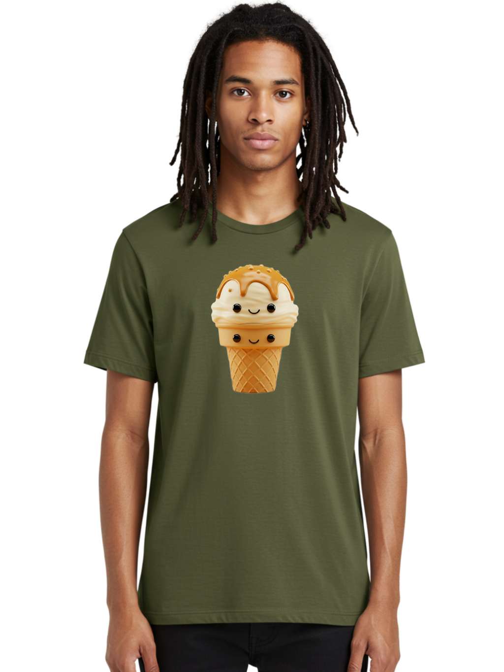 Ice-Cream-Cone-Character Men'S Graphic Tee, 100% Cotton, Comfortable Casual Summer Wear, Machine Washable, Vintage Camera, Old Camera, Antique Camera, Black Camera, Classic Photography, Photography Equipment, Nostalgic Device, Film Camera, Baj502
