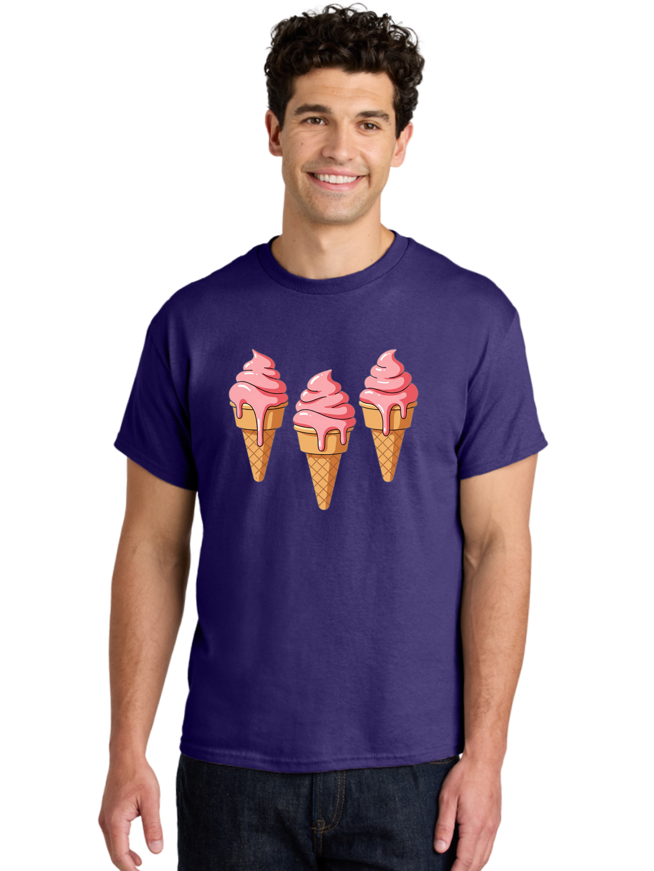 Ice-Cream-Cones-1 Men'S Graphic Tee, 100% Cotton, Comfortable Casual Summer Wear, Machine Washable, Vintage Camera, Old Camera, Antique Camera, Black Camera, Classic Photography, Photography Equipment, Nostalgic Device, Film Camera, Camera Art Baj504