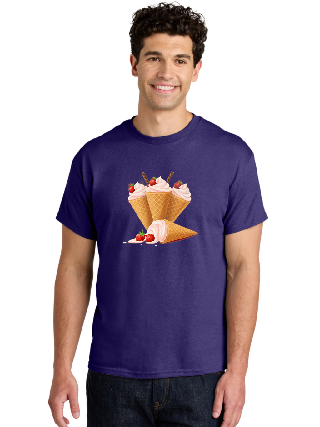 Ice-Cream-Cones-2 Men'S Graphic Tee, 100% Cotton, Comfortable Casual Summer Wear, Machine Washable, Vintage Camera, Old Camera, Antique Camera, Black Camera, Classic Photography, Photography Equipment, Nostalgic Device, Film Camera, Camera Art Baj505