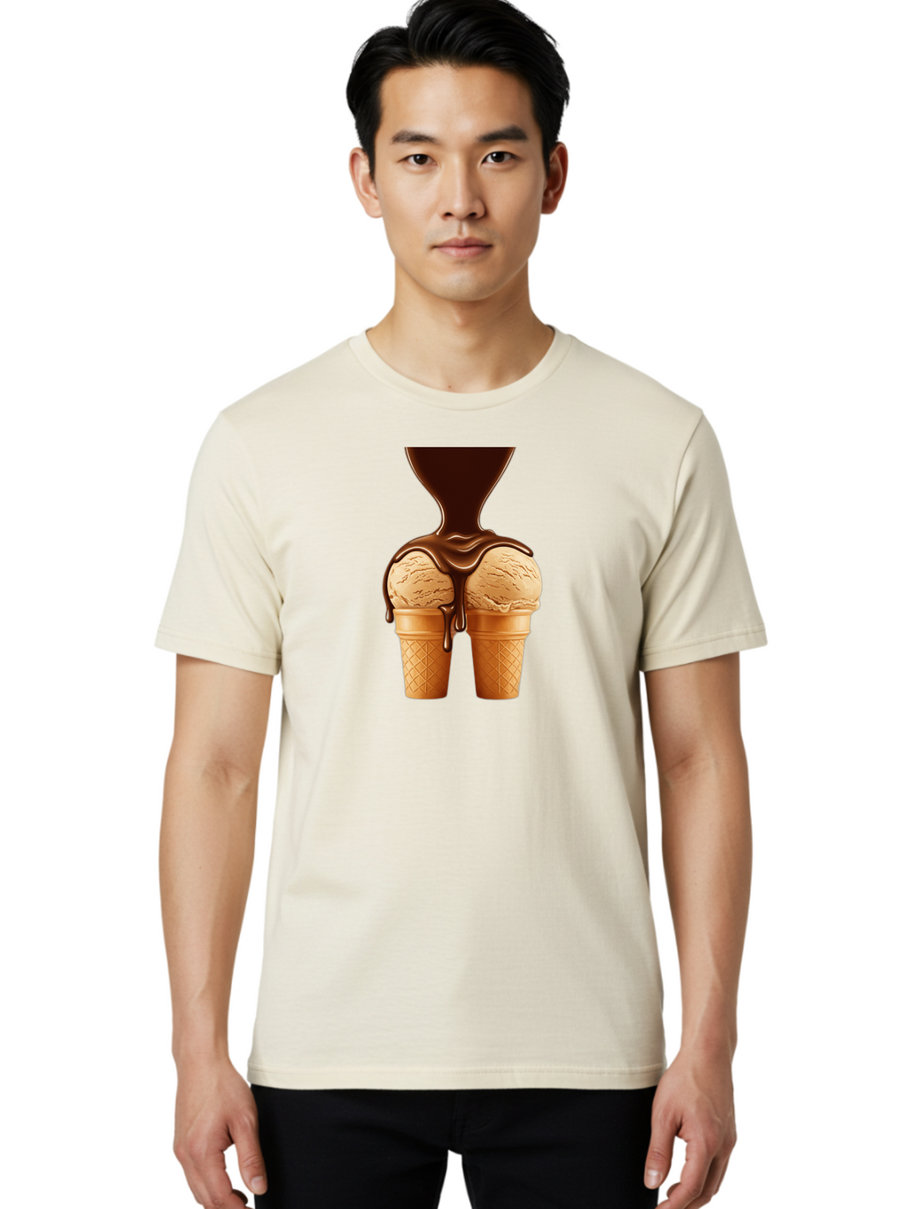 Ice-Cream-Cones-3 Men'S Graphic Tee, 100% Cotton, Comfortable Casual Summer Wear, Machine Washable, Vintage Camera, Old Camera, Antique Camera, Black Camera, Classic Photography, Photography Equipment, Nostalgic Device, Film Camera, Camera Art Baj506