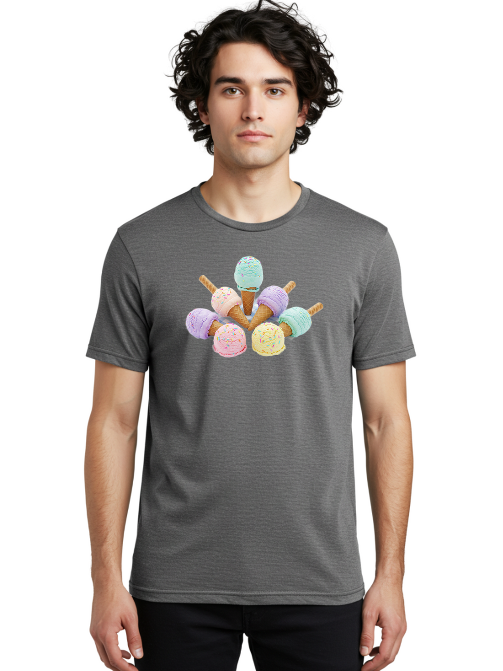 Ice-Cream-Cones Men'S Graphic Tee, 100% Cotton, Comfortable Casual Summer Wear, Machine Washable, Vintage Camera, Old Camera, Antique Camera, Black Camera, Classic Photography, Photography Equipment, Nostalgic Device, Film Camera, Camera Art Baj507