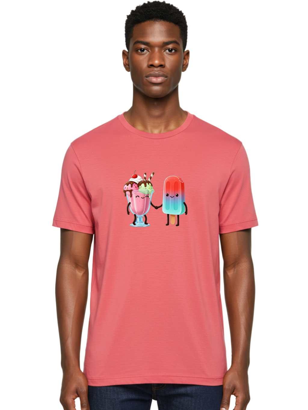 Ice-Cream-Friends-1 Men'S Graphic Tee, 100% Cotton, Comfortable Casual Summer Wear, Machine Washable, Vintage Camera, Old Camera, Antique Camera, Black Camera, Classic Photography, Photography Equipment, Nostalgic Device, Film Camera, Baj508