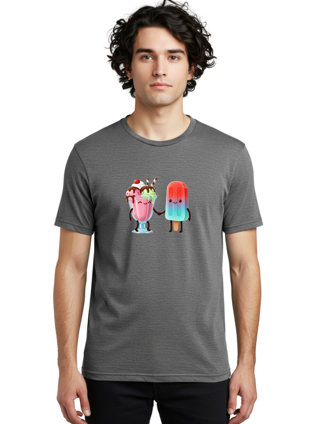Ice-Cream-Friends-1 Men'S Graphic Tee, 100% Cotton, Comfortable Casual Summer Wear, Machine Washable, Vintage Camera, Old Camera, Antique Camera, Black Camera, Classic Photography, Photography Equipment, Nostalgic Device, Film Camera, Baj508
