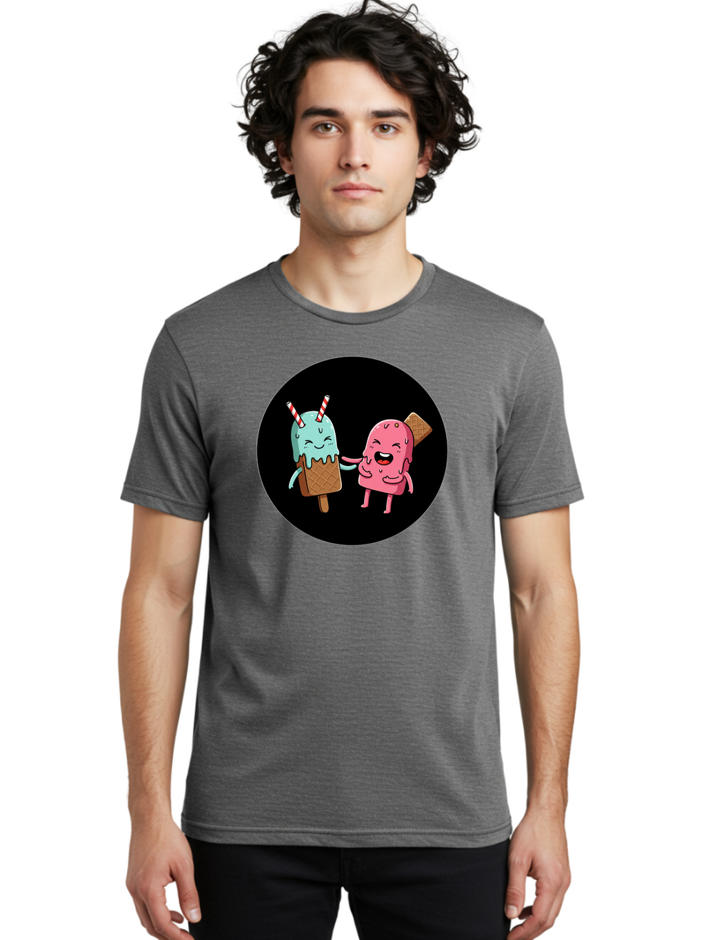 Ice-Cream-Friends Men'S Graphic Tee, 100% Cotton, Comfortable Casual Summer Wear, Machine Washable, Vintage Camera, Old Camera, Antique Camera, Black Camera, Classic Photography, Photography Equipment, Nostalgic Device, Film Camera, Camera Art Baj509