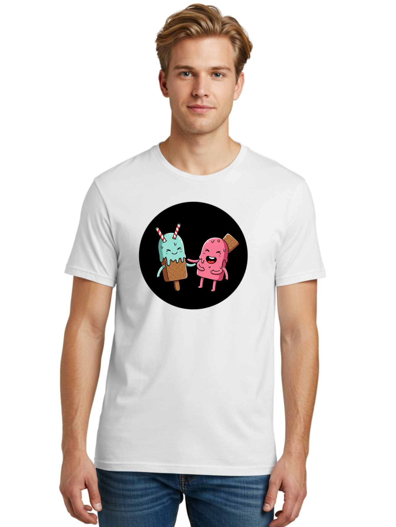 Ice-Cream-Friends Men'S Graphic Tee, 100% Cotton, Comfortable Casual Summer Wear, Machine Washable, Vintage Camera, Old Camera, Antique Camera, Black Camera, Classic Photography, Photography Equipment, Nostalgic Device, Film Camera, Camera Art Baj509