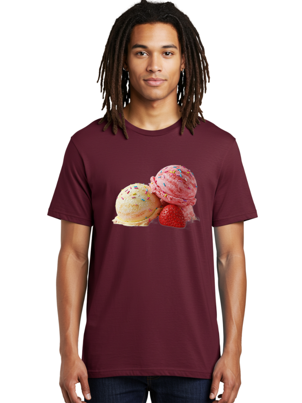 Ice-Cream-Scoops-With-Sprinkles Men'S Graphic Tee, 100% Cotton, Comfortable Casual Summer Wear, Machine Washable, Vintage Camera, Old Camera, Antique Camera, Black Camera, Classic Photography, Photography Equipment, Nostalgic Device, Baj510