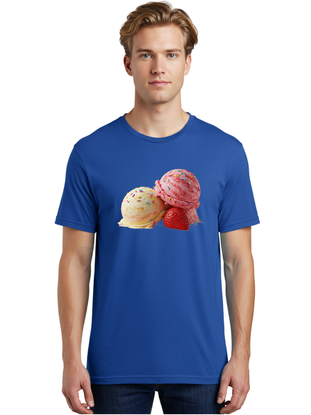 Ice-Cream-Scoops-With-Sprinkles Men'S Graphic Tee, 100% Cotton, Comfortable Casual Summer Wear, Machine Washable, Vintage Camera, Old Camera, Antique Camera, Black Camera, Classic Photography, Photography Equipment, Nostalgic Device, Baj510
