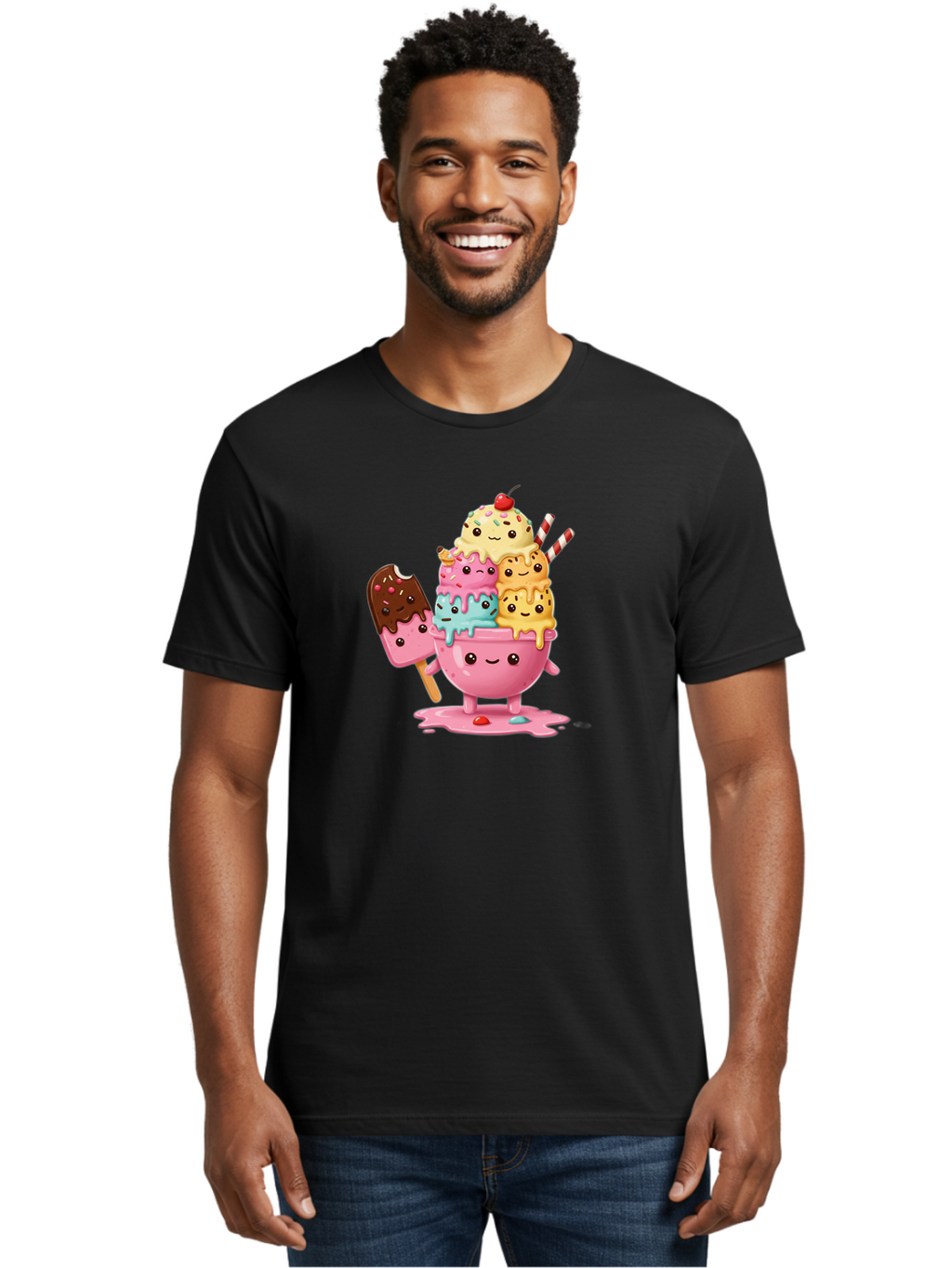 Ice-Cream Men'S Graphic Tee, 100% Cotton, Comfortable Casual Summer Wear, Machine Washable, Vintage Camera, Old Camera, Antique Camera, Black Camera, Classic Photography, Photography Equipment, Nostalgic Device, Film Camera, Camera Art Baj512