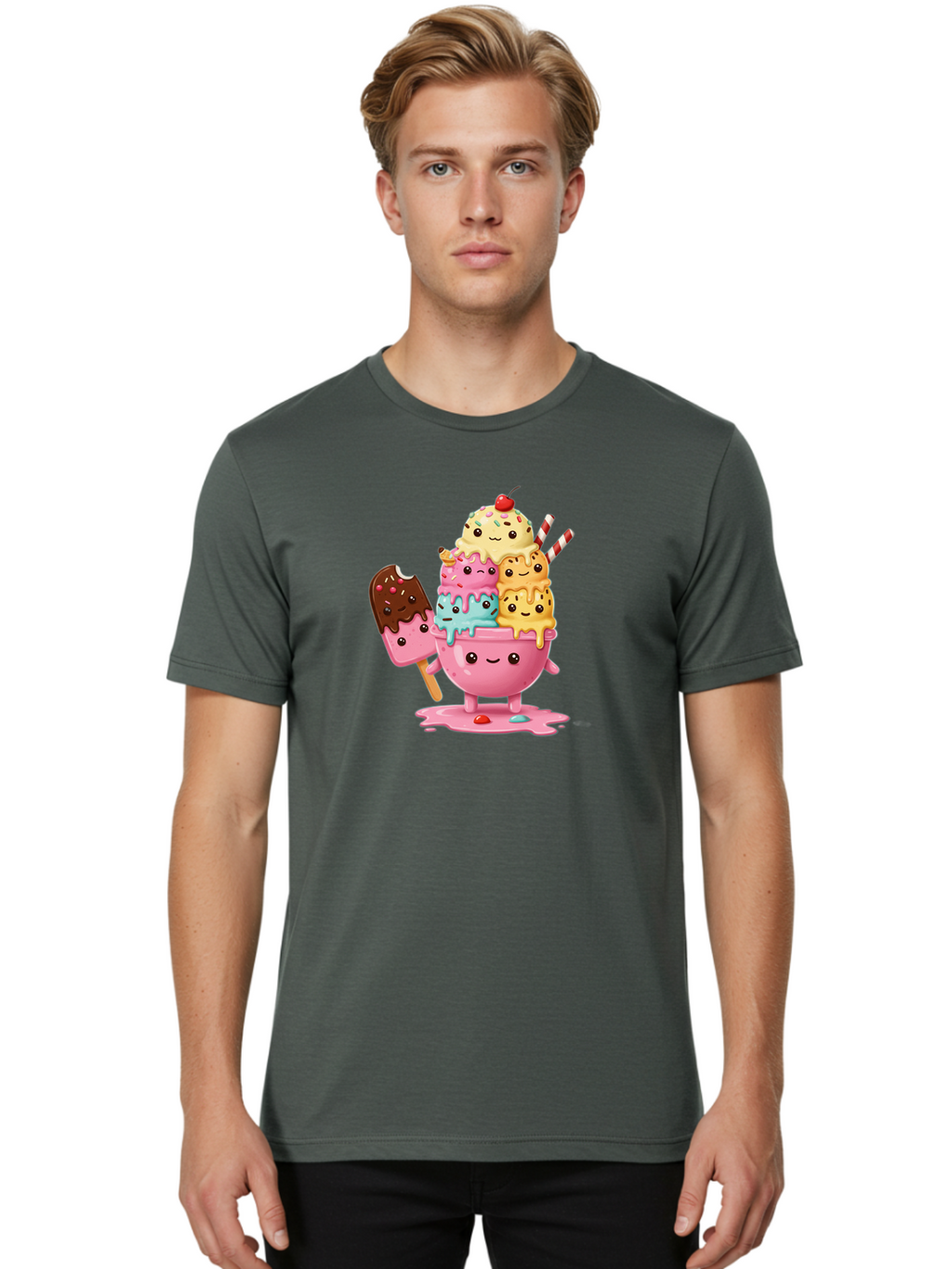 Ice-Cream Men'S Graphic Tee, 100% Cotton, Comfortable Casual Summer Wear, Machine Washable, Vintage Camera, Old Camera, Antique Camera, Black Camera, Classic Photography, Photography Equipment, Nostalgic Device, Film Camera, Camera Art Baj512