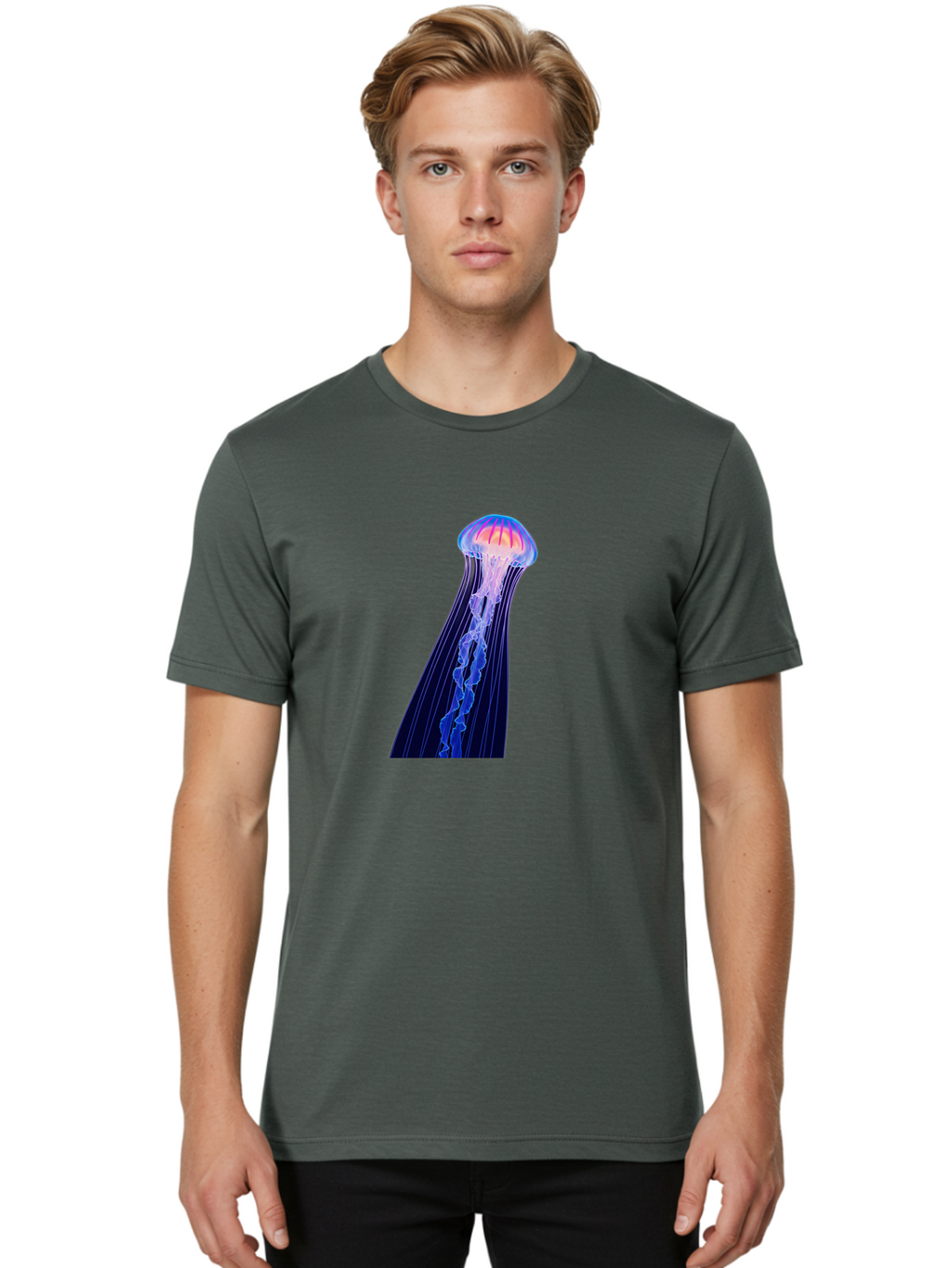 Jellyfish-4 Men'S Graphic Tee, 100% Cotton, Comfortable Casual Summer Wear, Machine Washable, Vintage Camera, Old Camera, Antique Camera, Black Camera, Classic Photography, Photography Equipment, Nostalgic Device, Film Camera, Camera Art Baj517