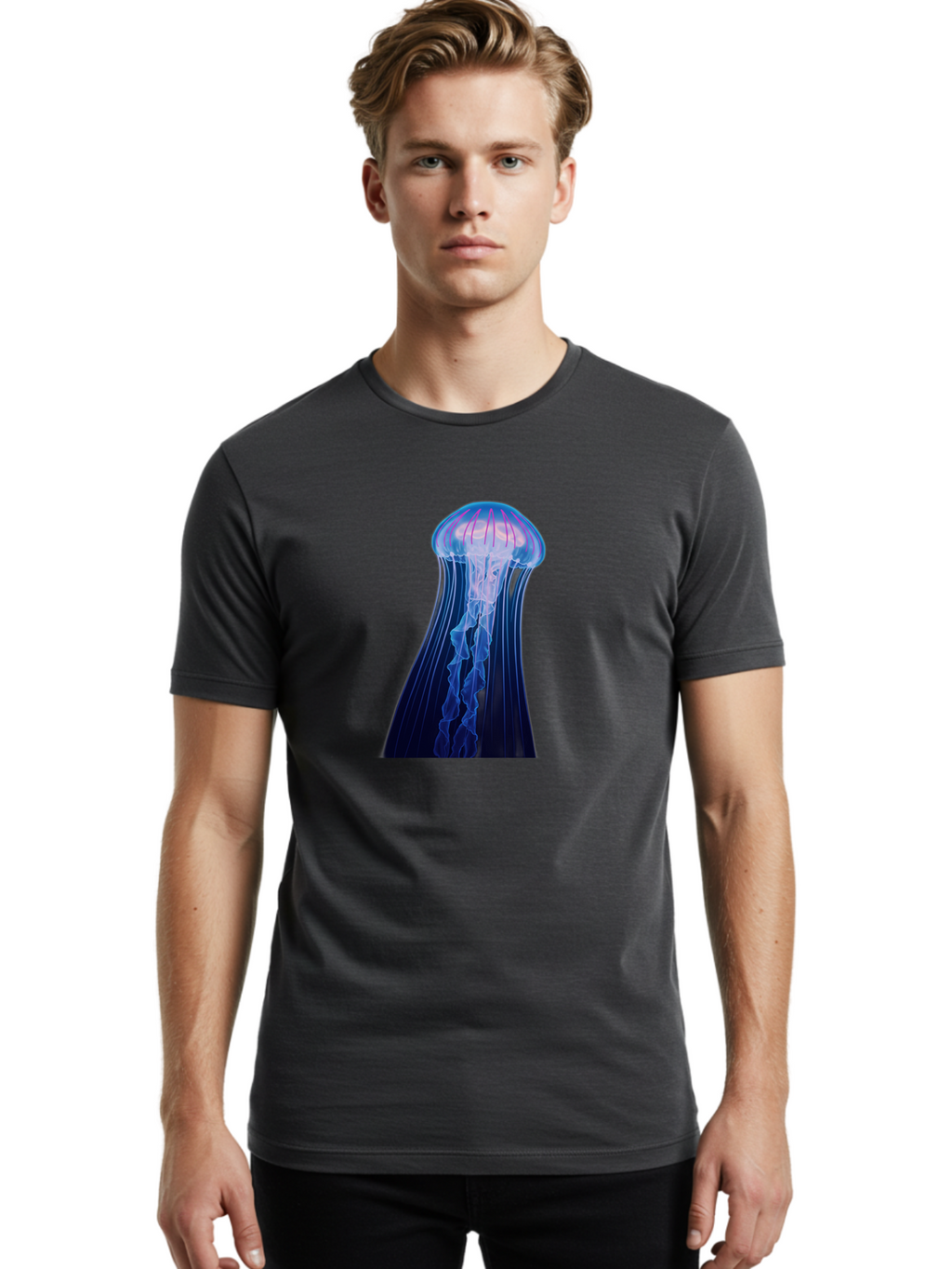 Jellyfish-6 Men'S Graphic Tee, 100% Cotton, Comfortable Casual Summer Wear, Machine Washable, Vintage Camera, Old Camera, Antique Camera, Black Camera, Classic Photography, Photography Equipment, Nostalgic Device, Film Camera, Camera Art Baj519