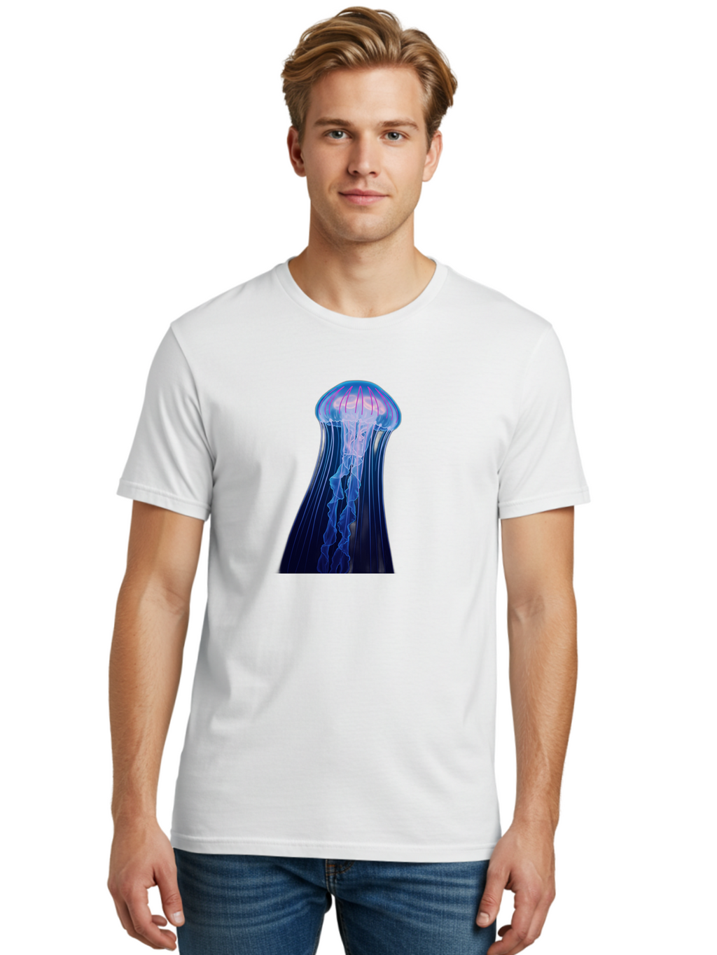 Jellyfish-6 Men'S Graphic Tee, 100% Cotton, Comfortable Casual Summer Wear, Machine Washable, Vintage Camera, Old Camera, Antique Camera, Black Camera, Classic Photography, Photography Equipment, Nostalgic Device, Film Camera, Camera Art Baj519