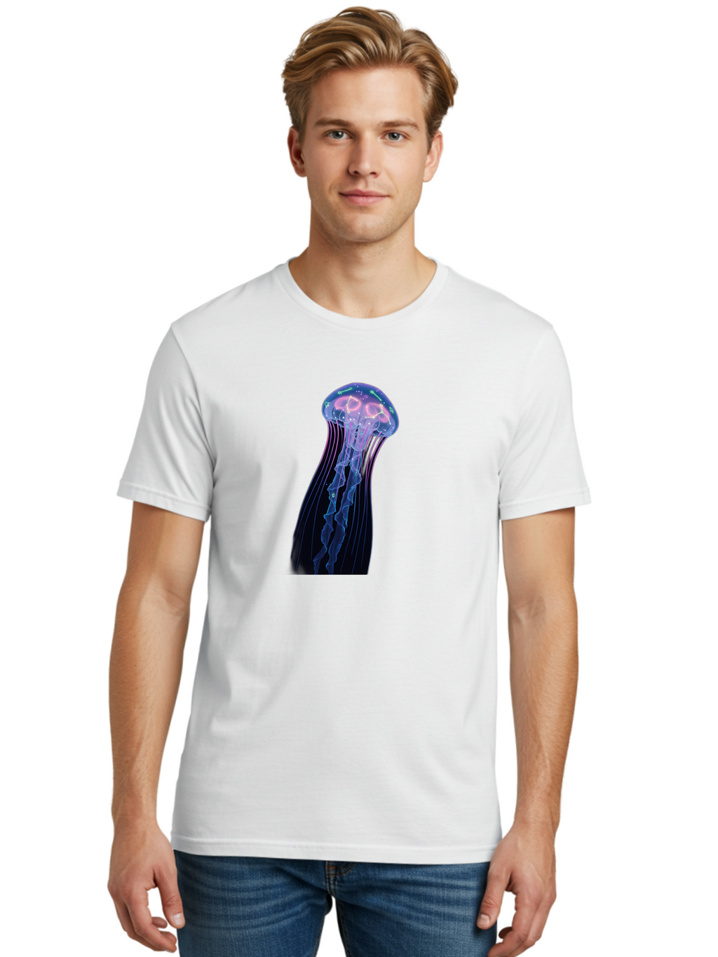 Jellyfish-7 Men'S Graphic Tee, 100% Cotton, Comfortable Casual Summer Wear, Machine Washable, Vintage Camera, Old Camera, Antique Camera, Black Camera, Classic Photography, Photography Equipment, Nostalgic Device, Film Camera, Camera Art Baj520