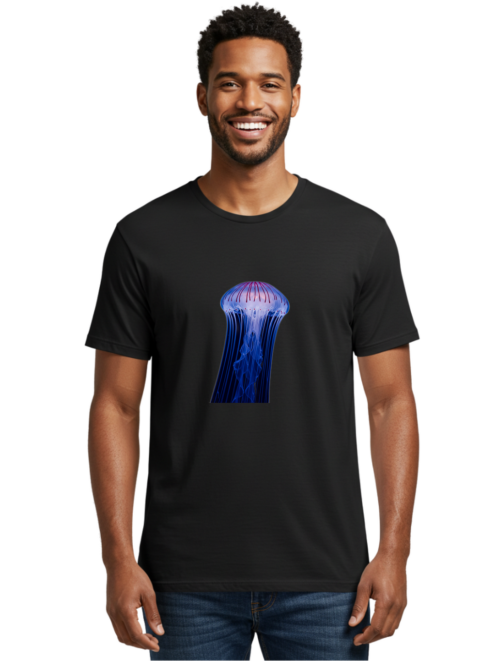 Jellyfish-8 Men'S Graphic Tee, 100% Cotton, Comfortable Casual Summer Wear, Machine Washable, Vintage Camera, Old Camera, Antique Camera, Black Camera, Classic Photography, Photography Equipment, Nostalgic Device, Film Camera, Camera Art Baj521