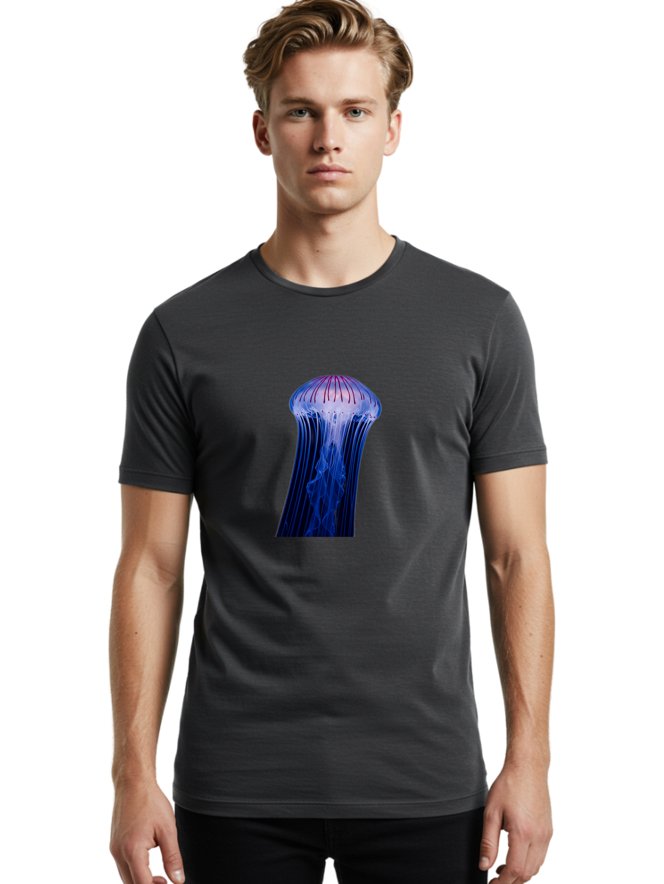 Jellyfish-8 Men'S Graphic Tee, 100% Cotton, Comfortable Casual Summer Wear, Machine Washable, Vintage Camera, Old Camera, Antique Camera, Black Camera, Classic Photography, Photography Equipment, Nostalgic Device, Film Camera, Camera Art Baj521